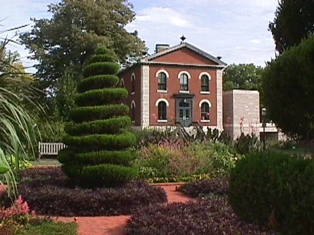 Missouri Botanical Garden Sachs Museum from Victorian Garden, Sony Mavica, by Barnett and Christner - architectural photographer St. Louis Missouri