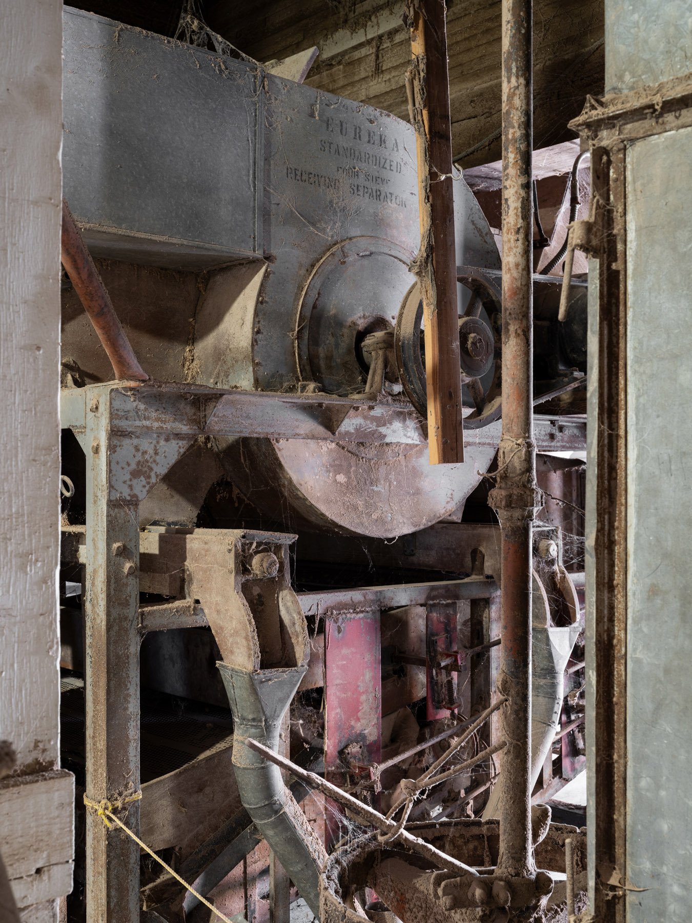 Millstadt Mill Eureka receiving separator by the S. Howes Company, the first machine grain passed through - architectural photographer St. Louis Missouri