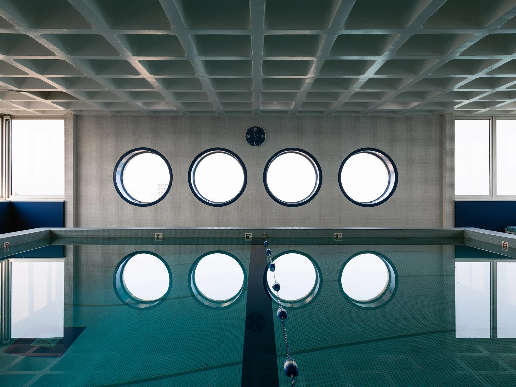 1300 North Lake Shore Drive indoor pool with porthole windows, by Gordon & Levin, Chicago Illinois - architectural photographer Chicago