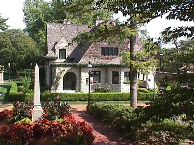 Missouri Botanical Garden Herring House with Nuttall obelisk, Sony Mavica, by Barnett - architectural photographer St. Louis Missouri