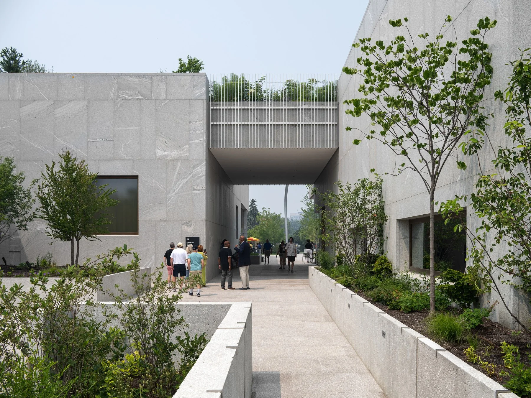 Obama Presidential Center granite passage between Forum and library, by Tod Williams Billie Tsien - architectural photographer Chicago Illinois