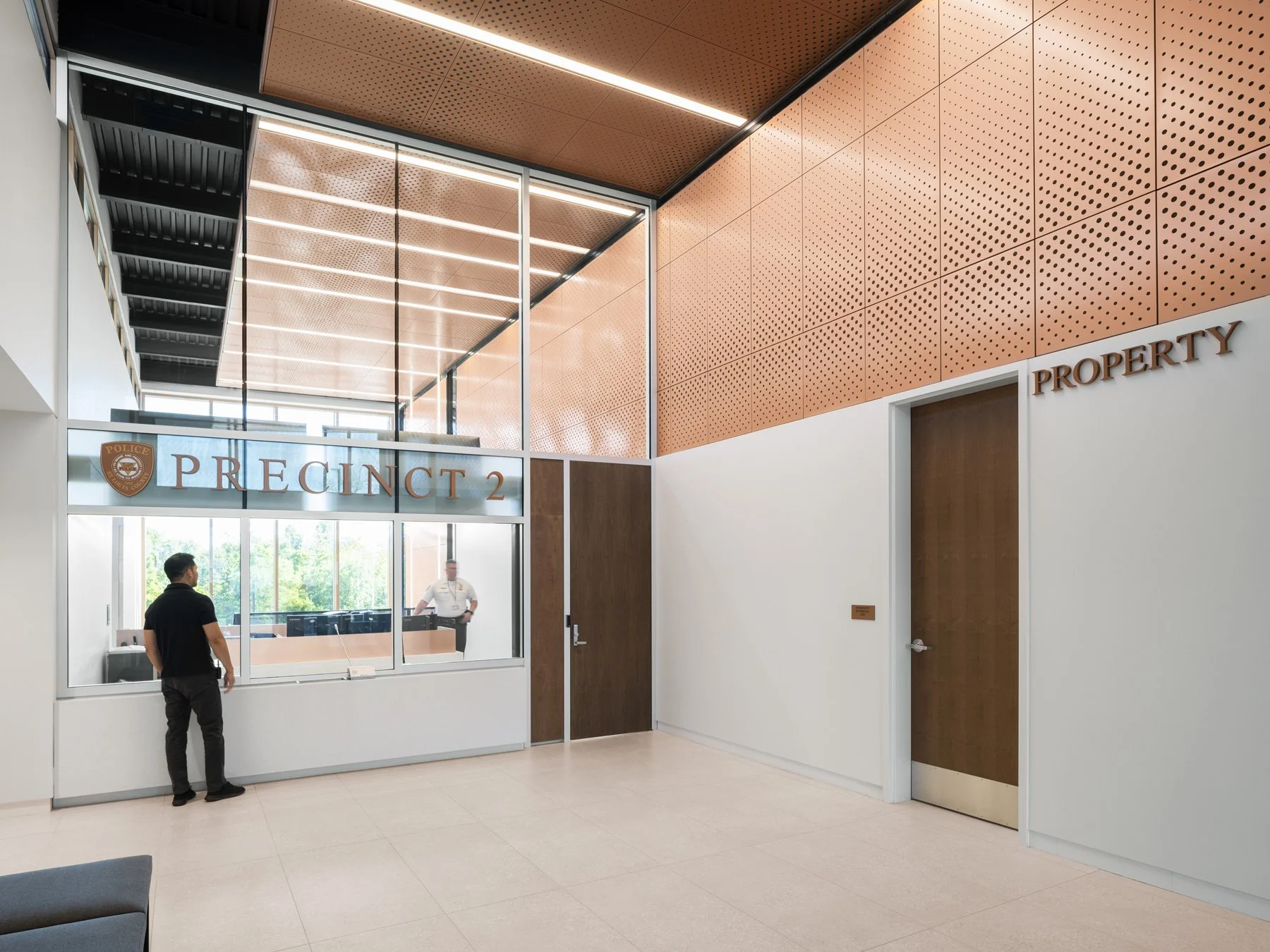 Detective Antonio Valentine Building interior Precinct 2 lobby by JEMA, Maryland Heights Missouri - architectural photographer St. Louis Missouri