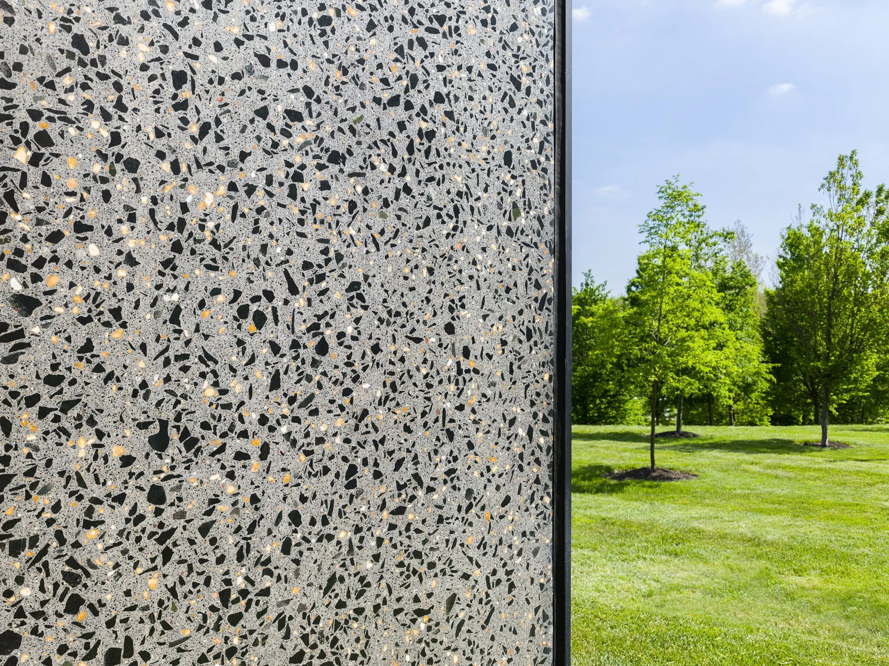 Saint Louis Art Museum East Building river-aggregate concrete cladding detail, by David Chipperfield - architectural photographer St. Louis Missouri