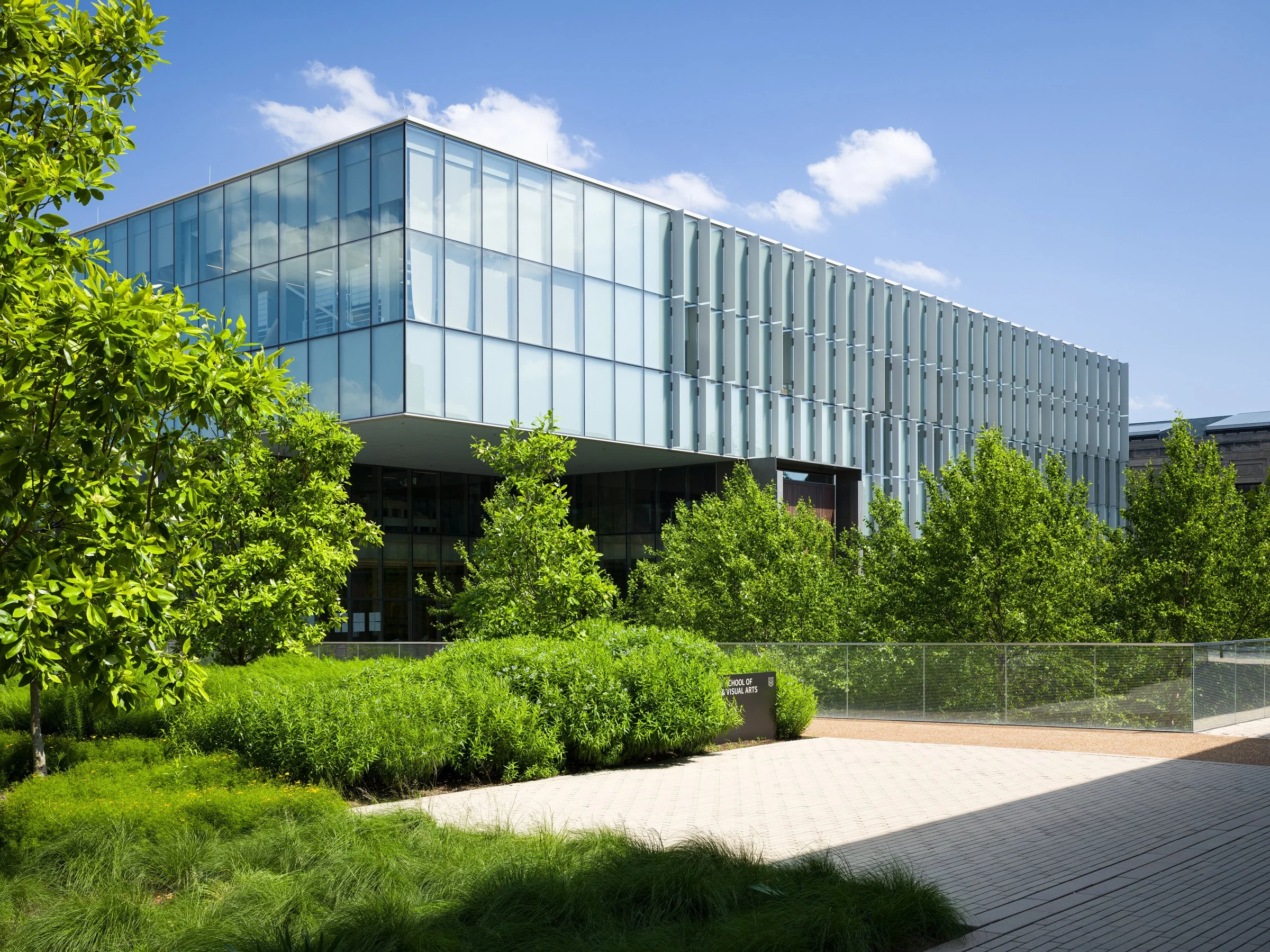Weil Hall skylit Kuehner Family Court atrium and studio glass walls by KieranTimberlake, Washington University St. Louis - architectural photographer St. Louis