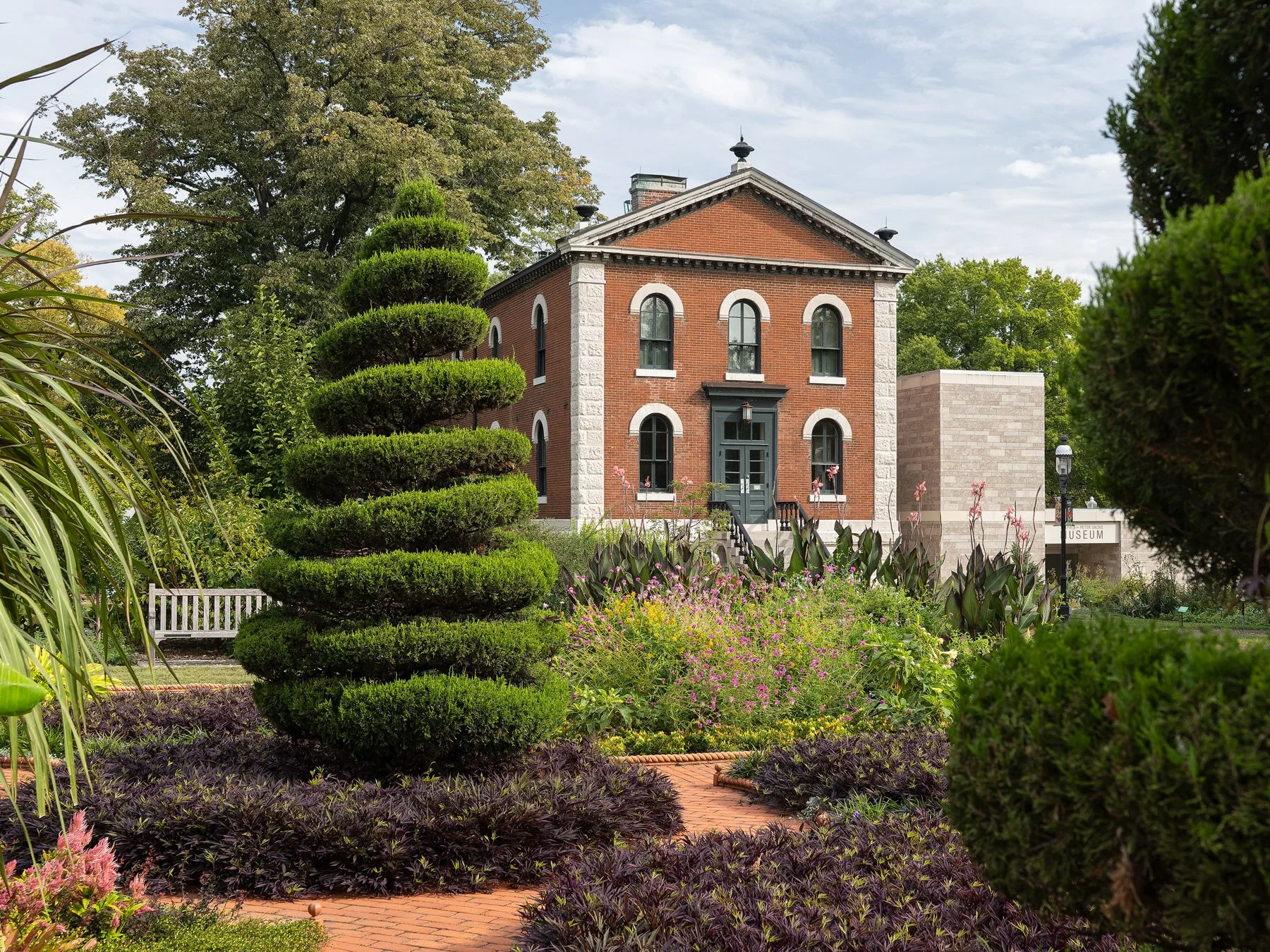Missouri Botanical Garden Sachs Museum from Victorian Garden, Nikon Z7, by Barnett and Christner - architectural photographer St. Louis Missouri