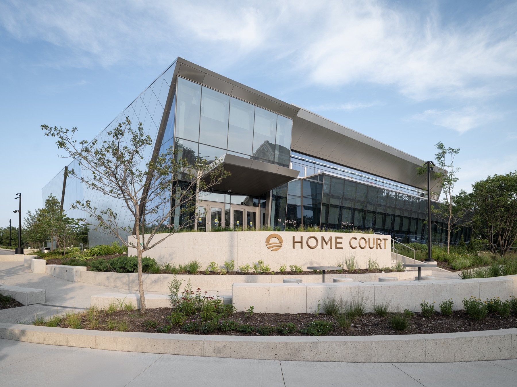 Obama Presidential Center Home Court gymnasium entrance and signage, by Moody Nolan - architectural photographer Chicago Illinois