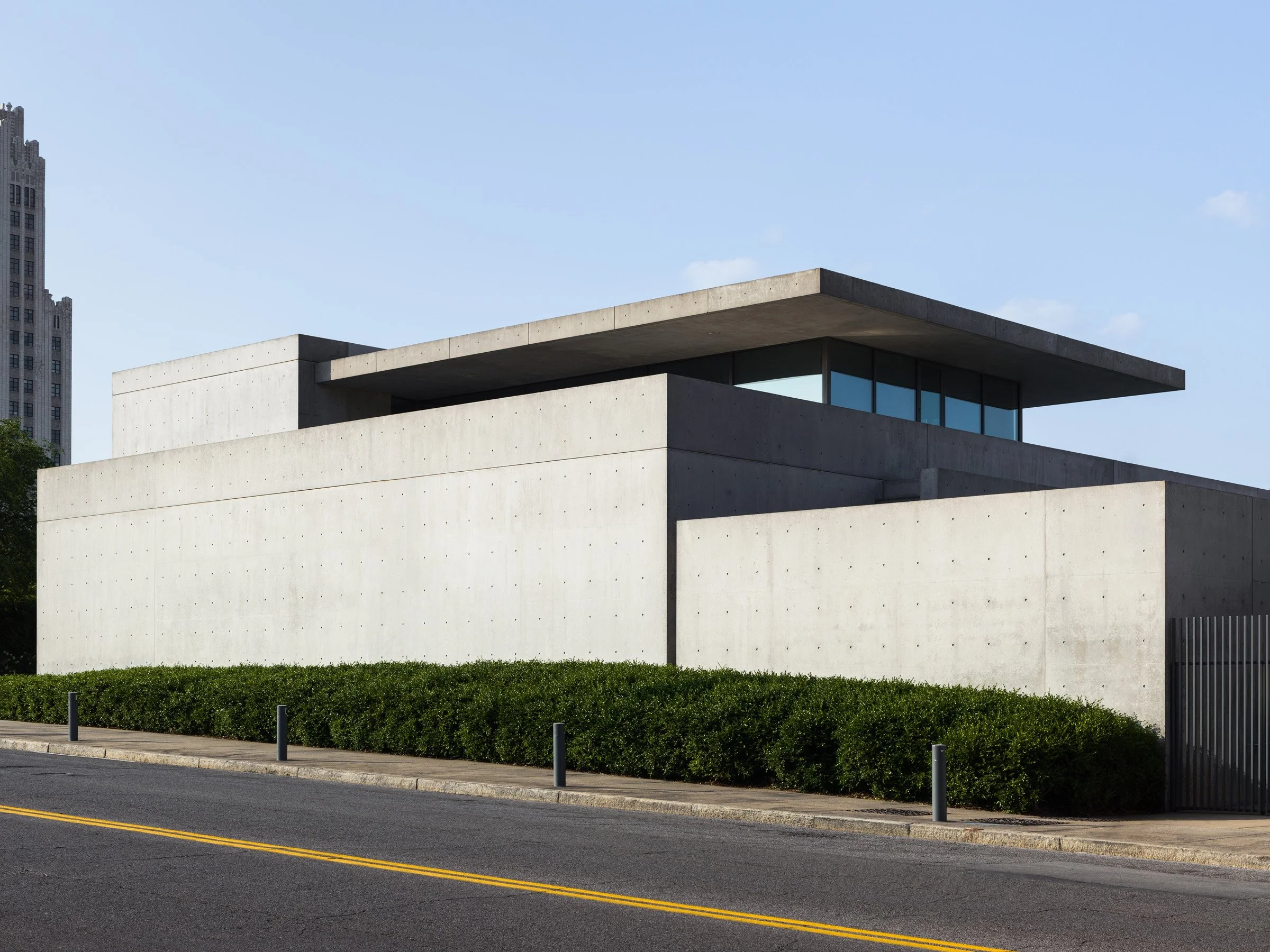 Pulitzer Arts Foundation cast-in-place concrete facade and reflecting pool by Tadao Ando, St. Louis Missouri - architectural photographer St. Louis