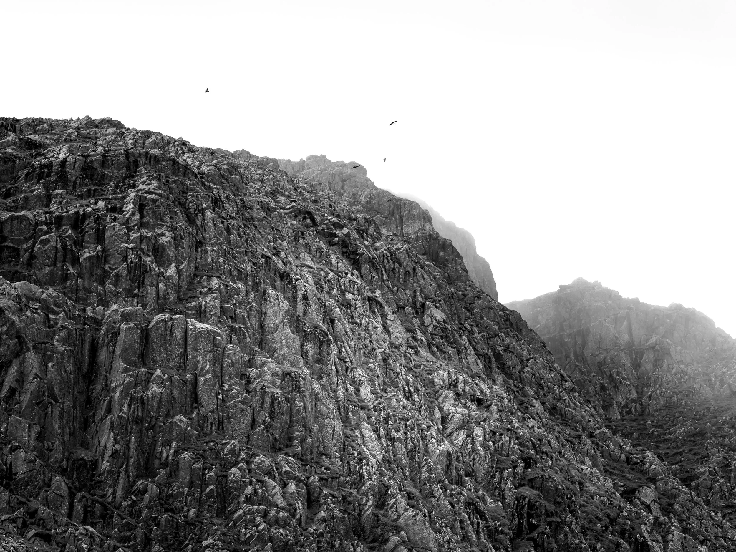 Monochrome Crags with Ravens | Great End