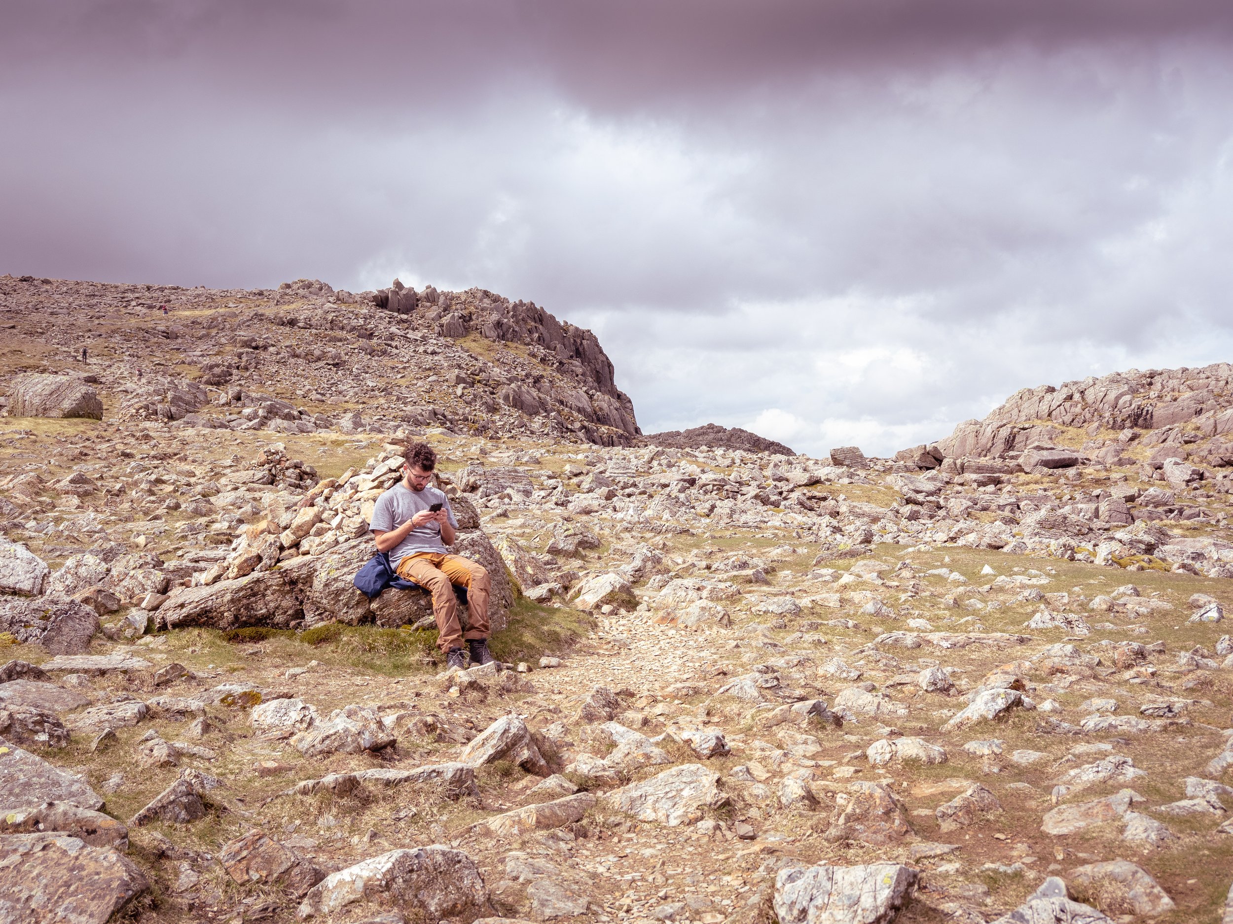 Taking a Moment on the Summit Approach | Bowfell