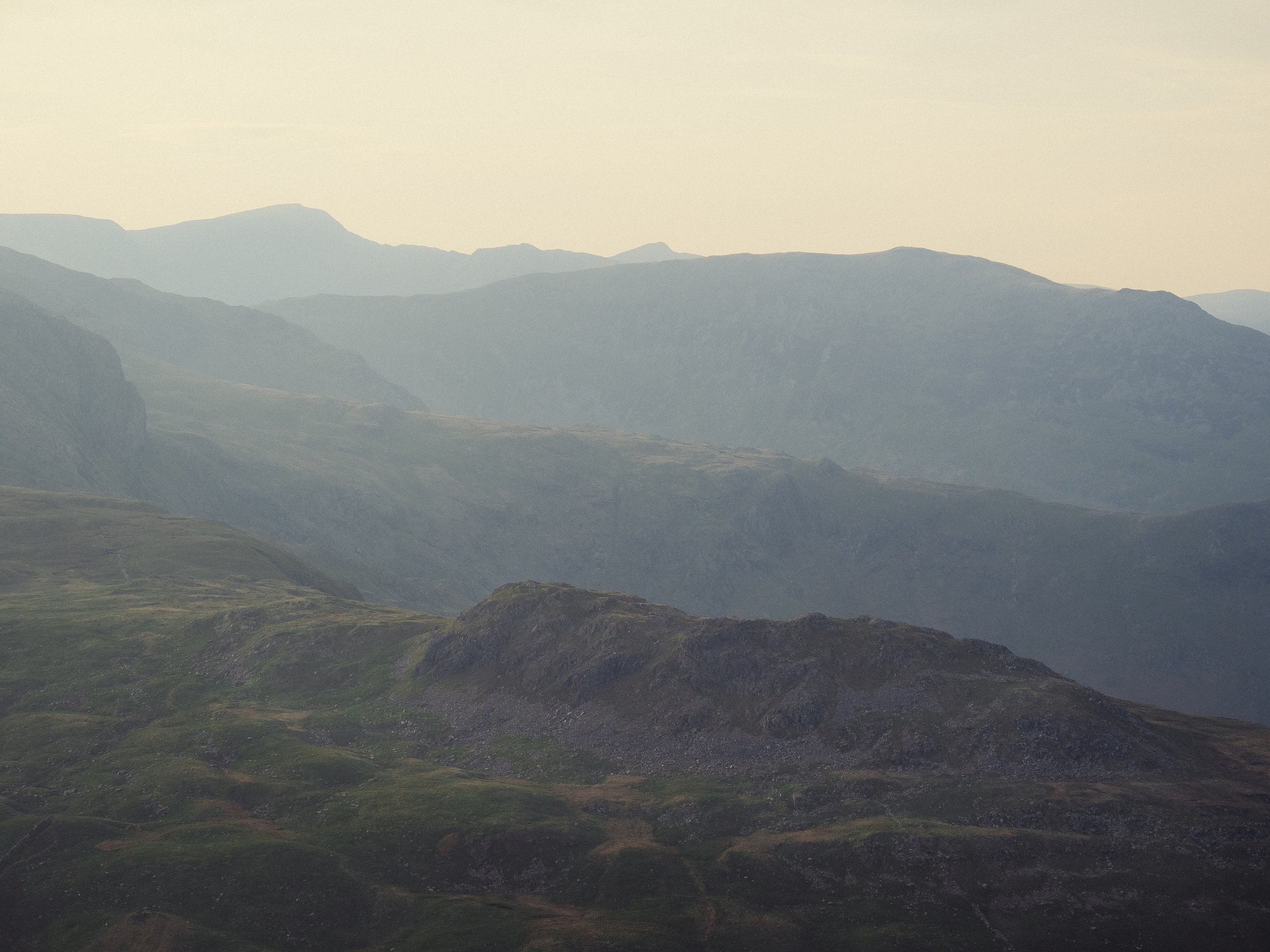 Dusk View West from Summit | Red Screes