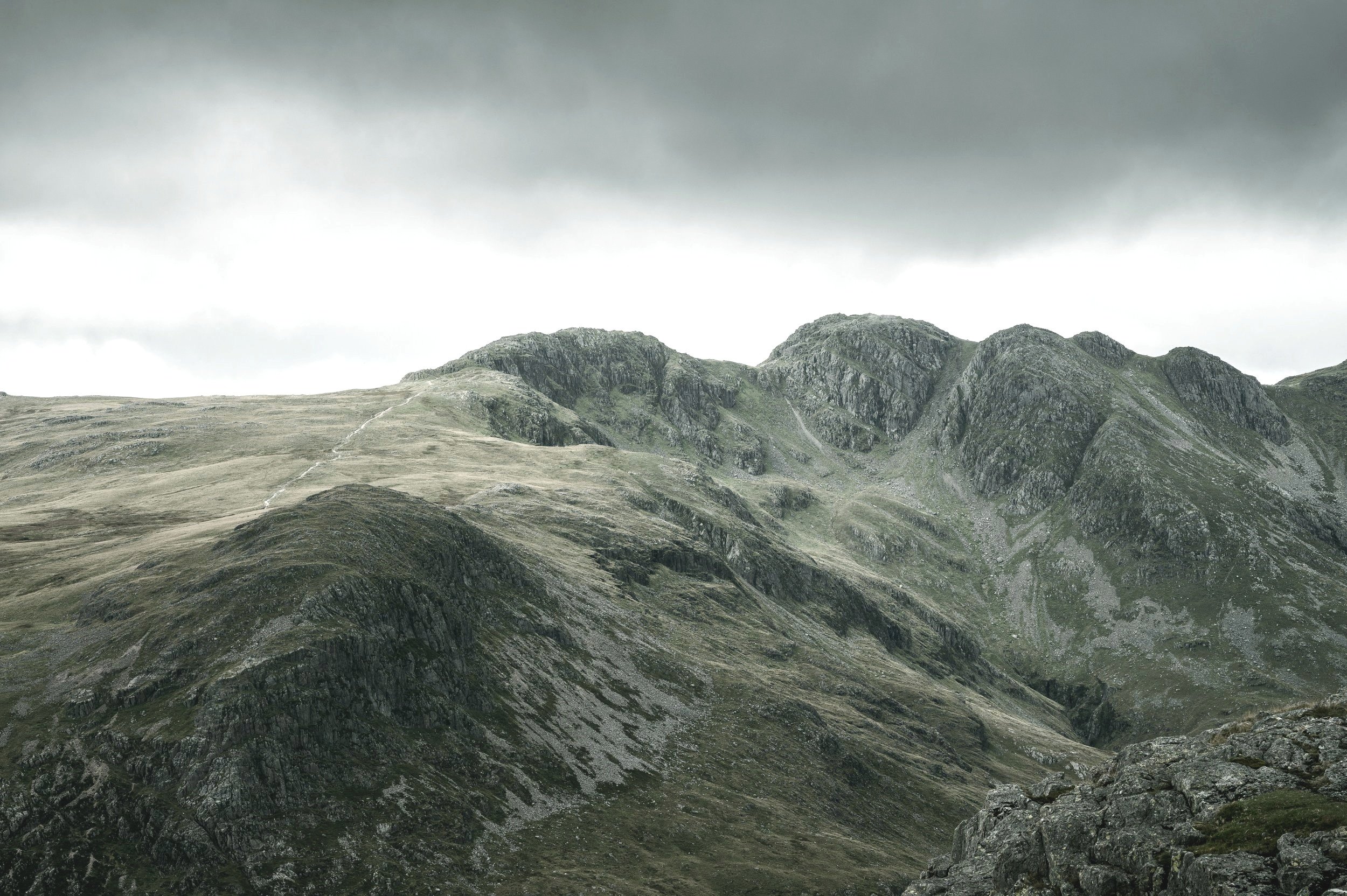 Looking to Crinkles on Overcast Afternoon | Crinkle Crags