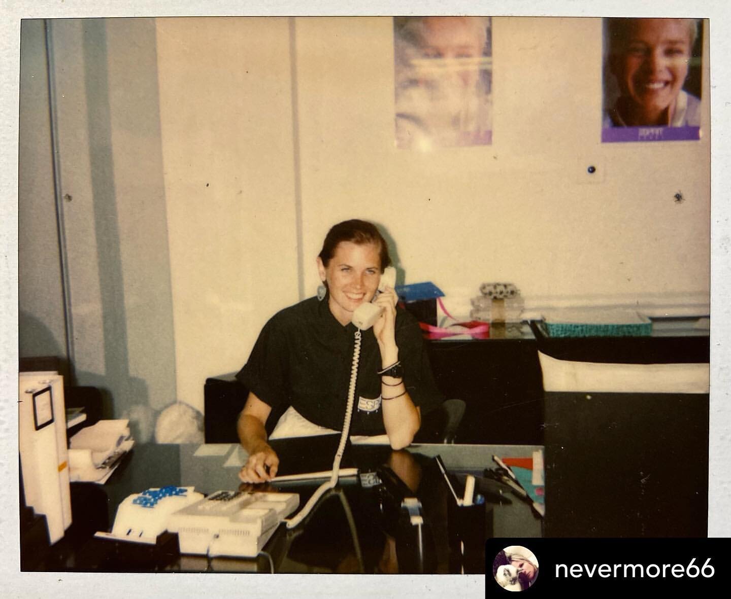 Posted @withrepost &bull; @nevermore66 

Ha! Just found proof that I DID once have a corporate job! Here&rsquo;s a lil&rsquo; Polaroid of me at my desk at the Esprit Dallas Superstore! It was literally the best job EVAH. ( Besides doing art, of cours