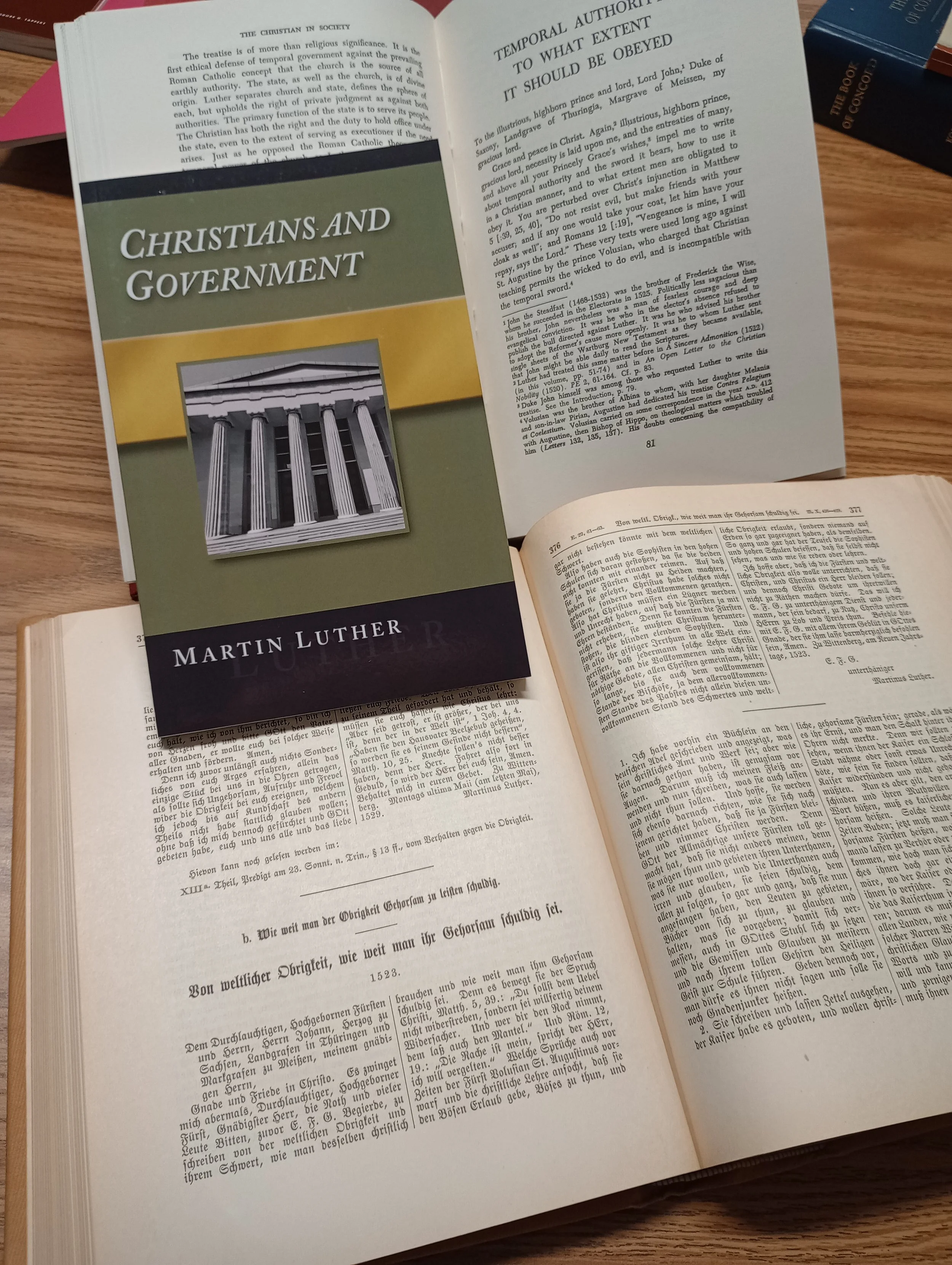 Temporal Authority: to What Extent It Should Be Obeyed, titled "Christians and Government"
