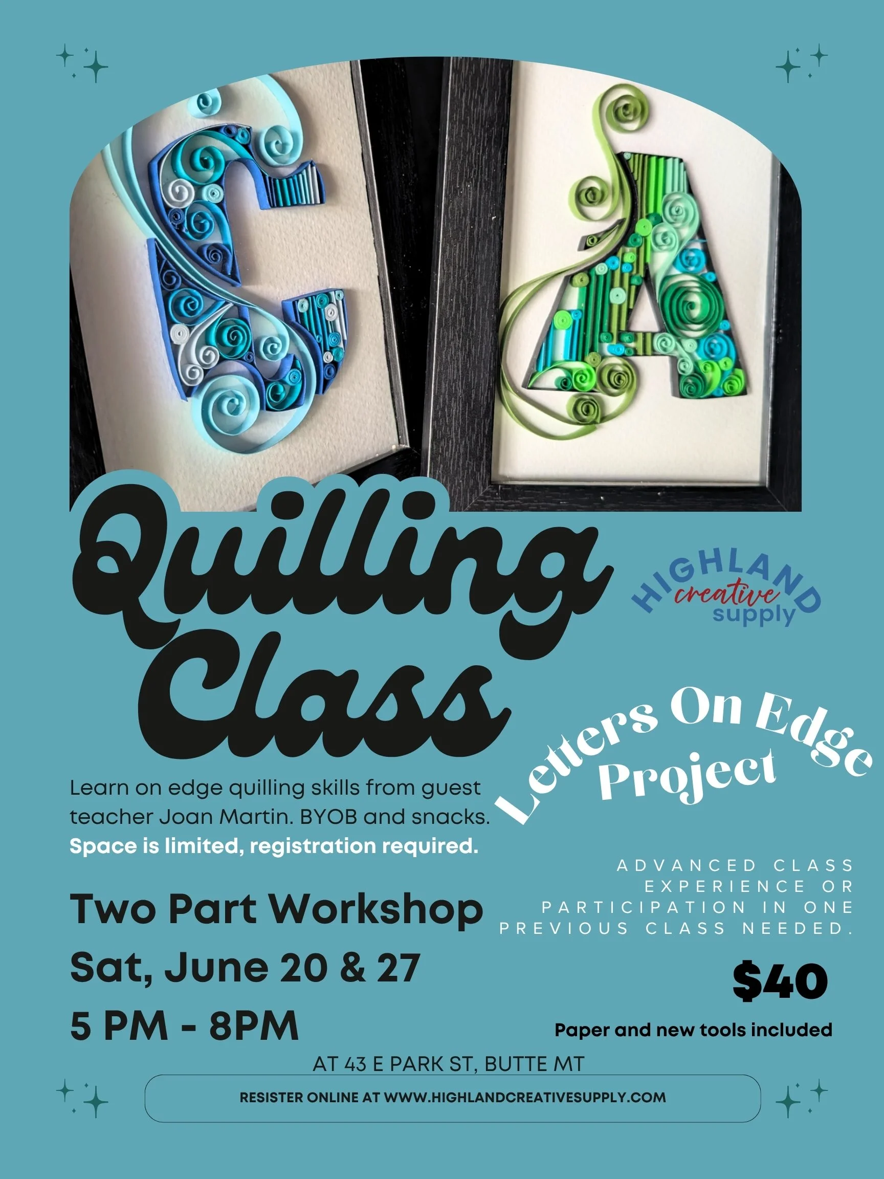 Quilling Class Letters On Edge