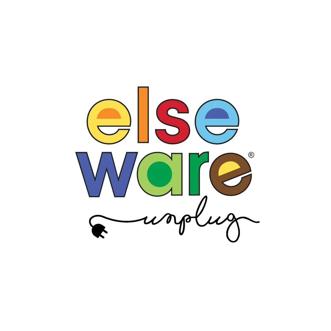 Colorful text that says 'else ware' with the word 'plug' in black cursive underneath, connected to a plug icon. Elseware Unplug logo