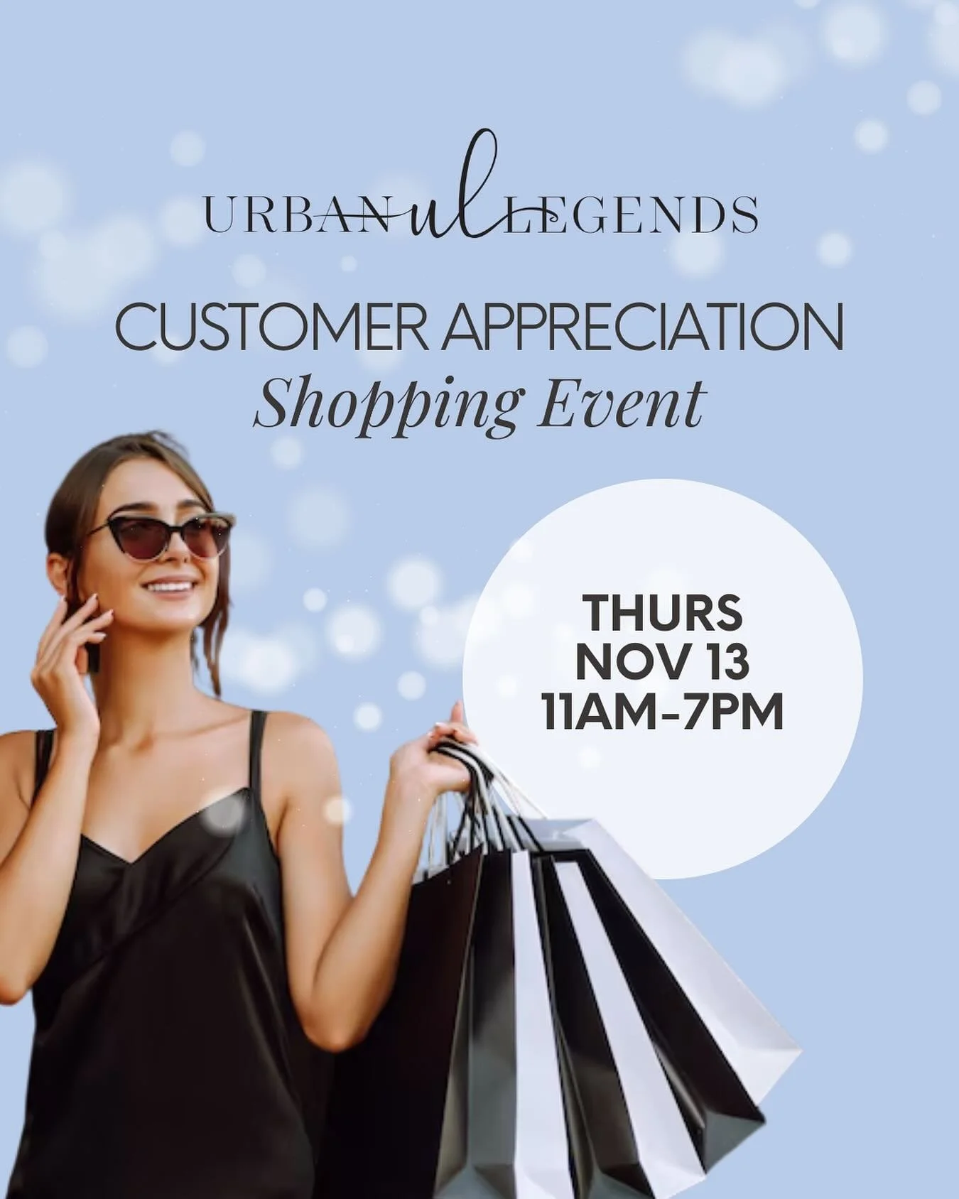 Don&rsquo;t forget to stop by tomorrow for our Customer Appreciation Shopping Event!

Drop in anytime between 11am-7pm for&hellip;

- One-Day-Only Sales on Service, Gift Certificates, and Products
- Door Prizes
- Coffee Bar &amp; Goodies

We can&rsqu