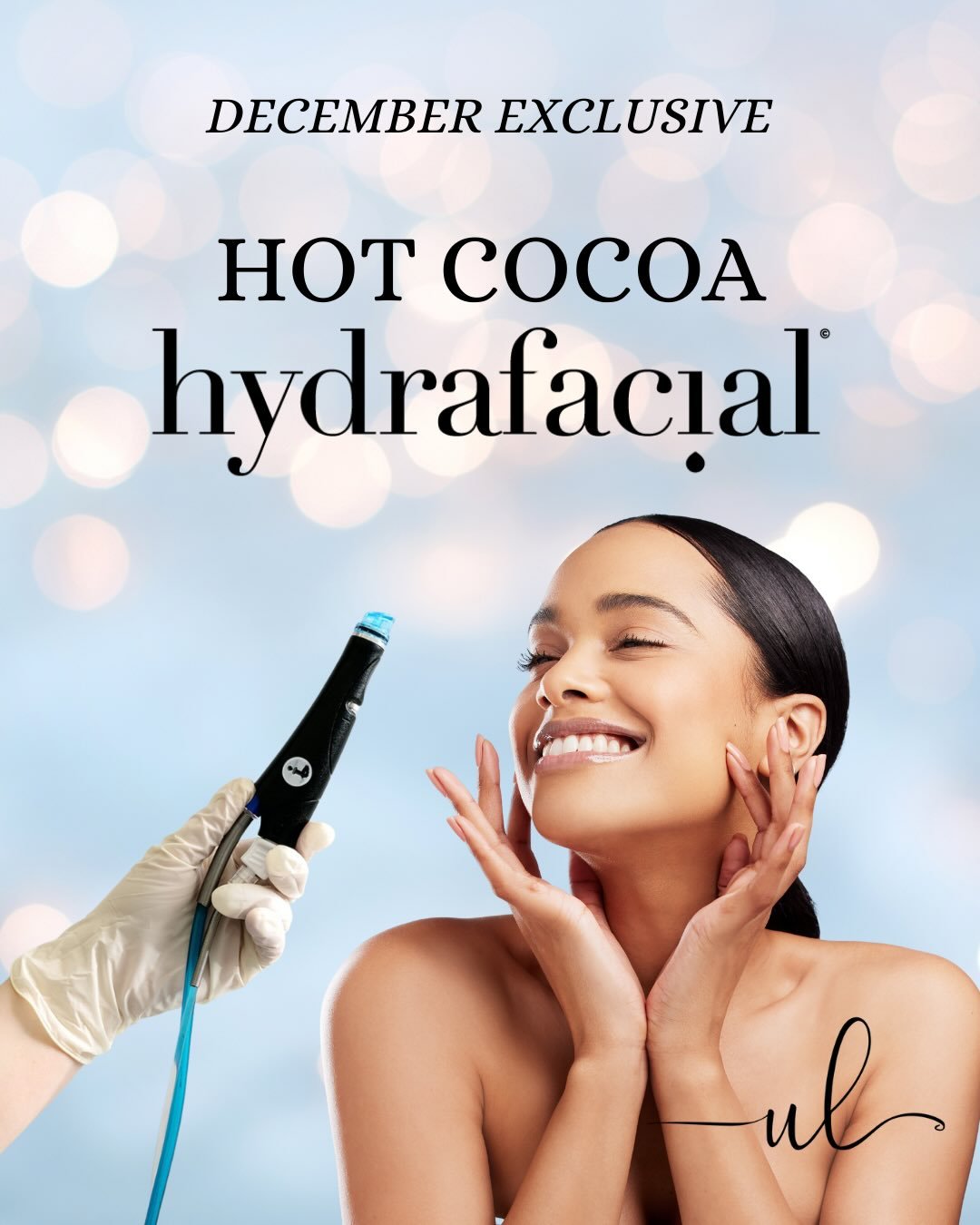 Before the busy holiday season passes you by, schedule in some me-time. ☕️

Our December exclusive HOT COCOA HYDRAFACIAL includes:

✨ Hydrafacial Cleanse, Exfoliation, and Extractions
✨ LED Light Therapy
✨ Hot Cocoa HydroJelly Mask
✨ Hot Cocoa Hand S
