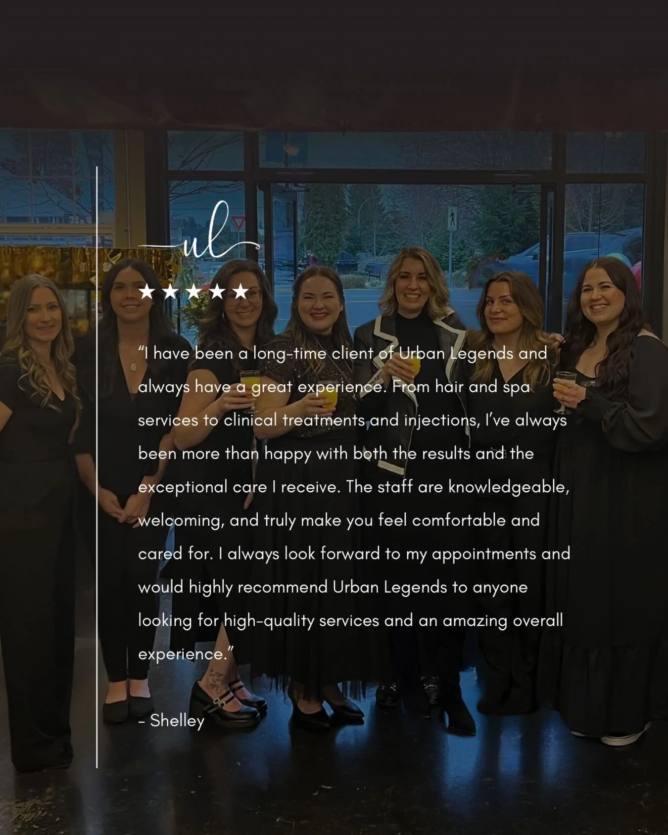 Our hearts grew 3 sizes today reading this review!

❤️❤️❤️

Thank you so much Shelley. Sharing reviews and experiences mean the world to small business like ours.

Between our hairstylists, estheticians, coordinators, and injectors, we strive to give