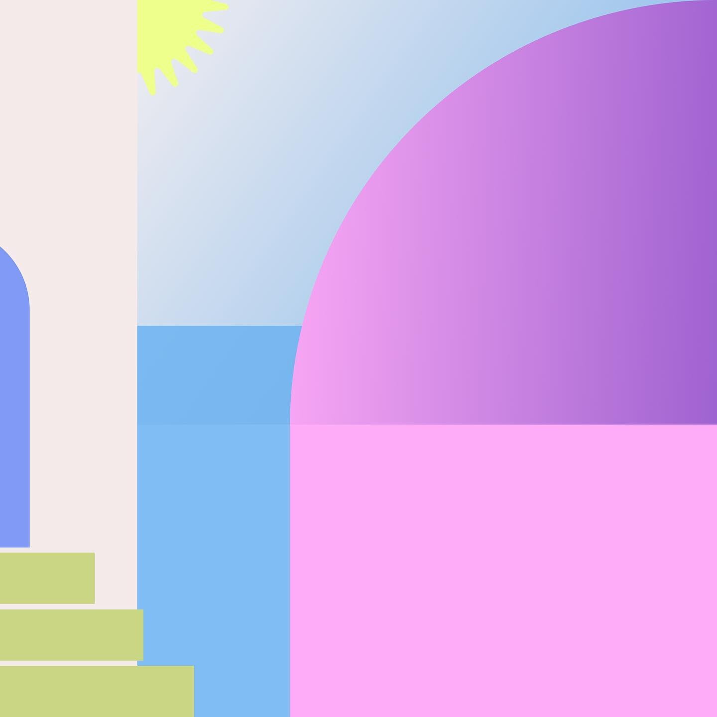 Patiently waiting to move towards the south (Greece specifically) for the summer. Excited to be able to travel again. Experimenting on a simple vector software for interface design, #Figma, with geometric visuals and saturated colours. I am all about