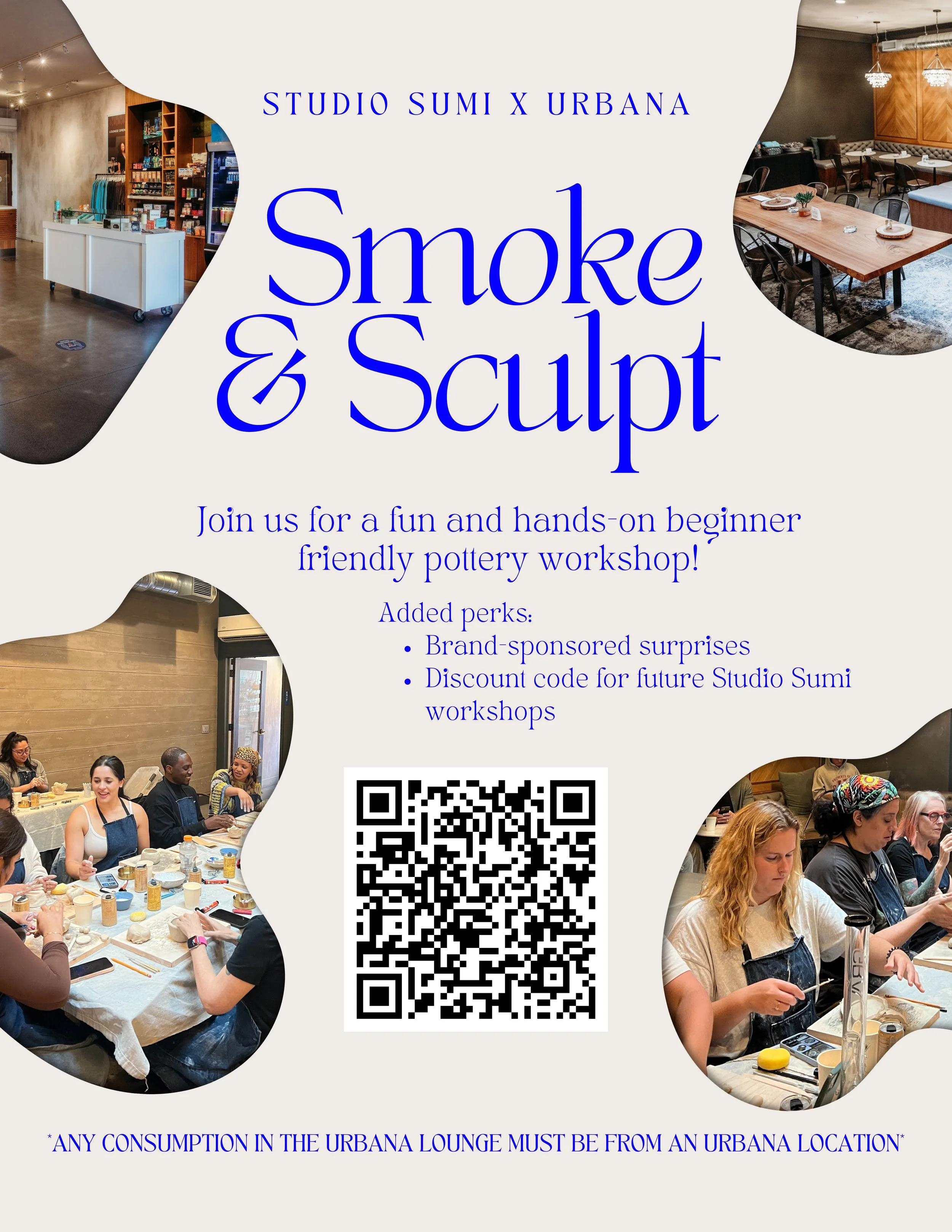 🔥 Smoke & Sculpt: Pottery Night at Urbana- March 12th & April 16th, 26th