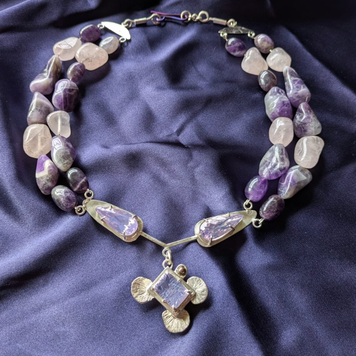 lavender quartz and amethyst necklace - full view.jpg