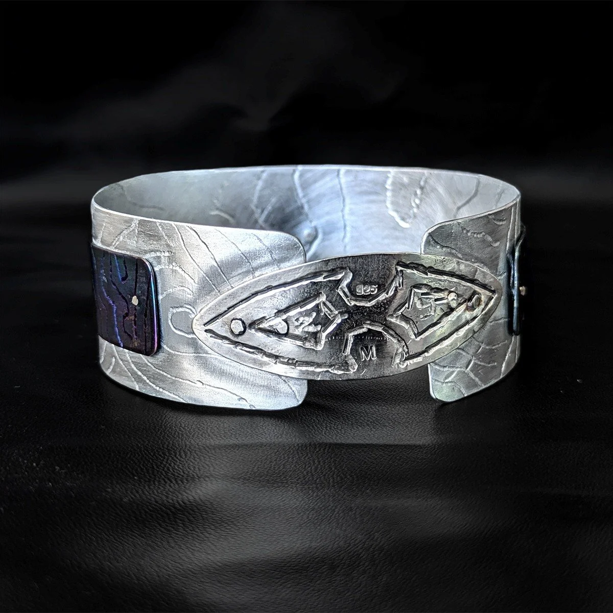 Path Brangle Back - Diaspore Gemstone and Titanium Bracelet.jpg