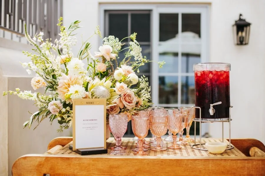 stylish drink station with agua fresca