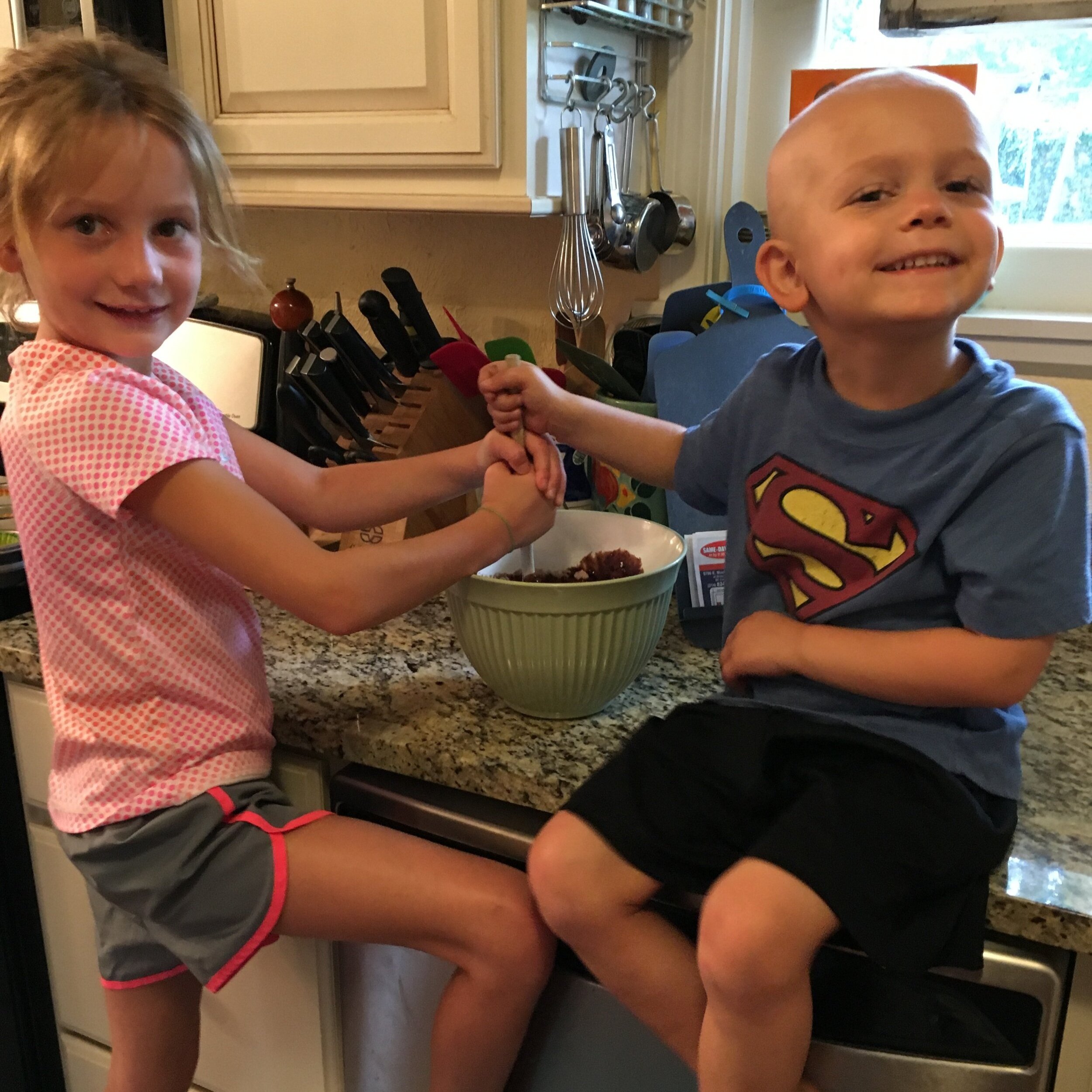During Sam's stem cell transplant he lost a lot of weight, but helping cook in the kitchen, especially sweets, got him excited about food again.