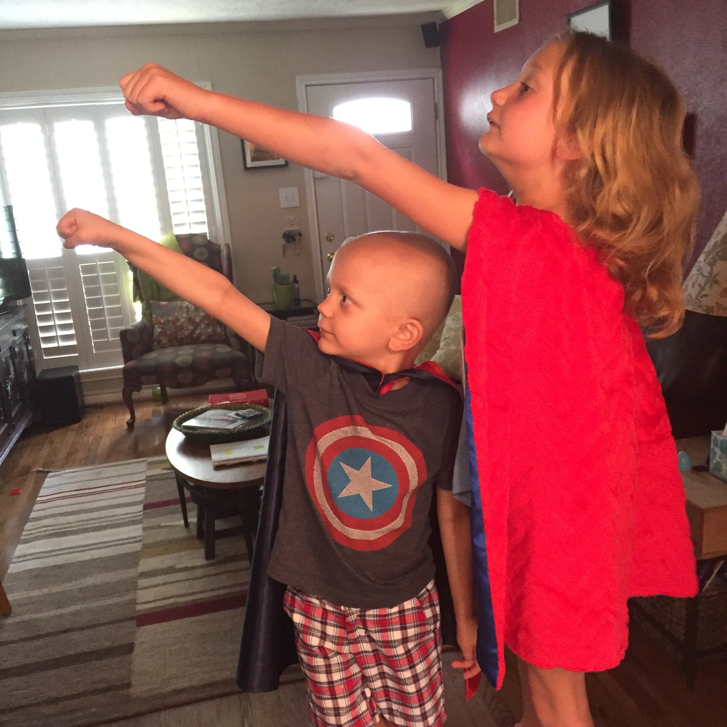 Superheroes come in all sizes! Sam was so lucky to have a sister who was always ready to play with him while also taking the best care of him.