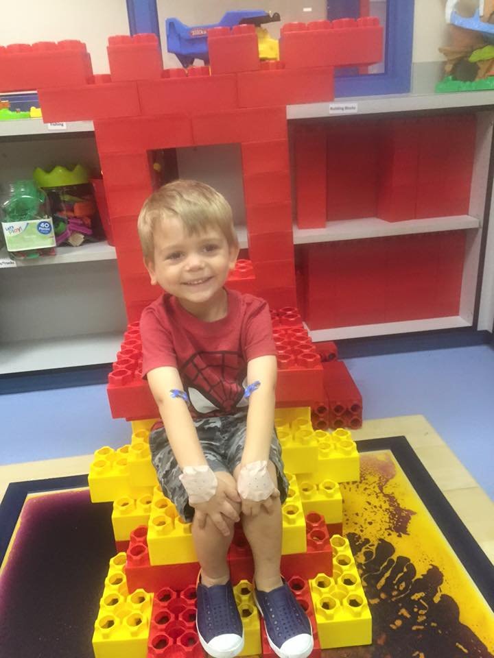 May 2016 - This picture was taken on the day Sam was admitted to the oncology floor.