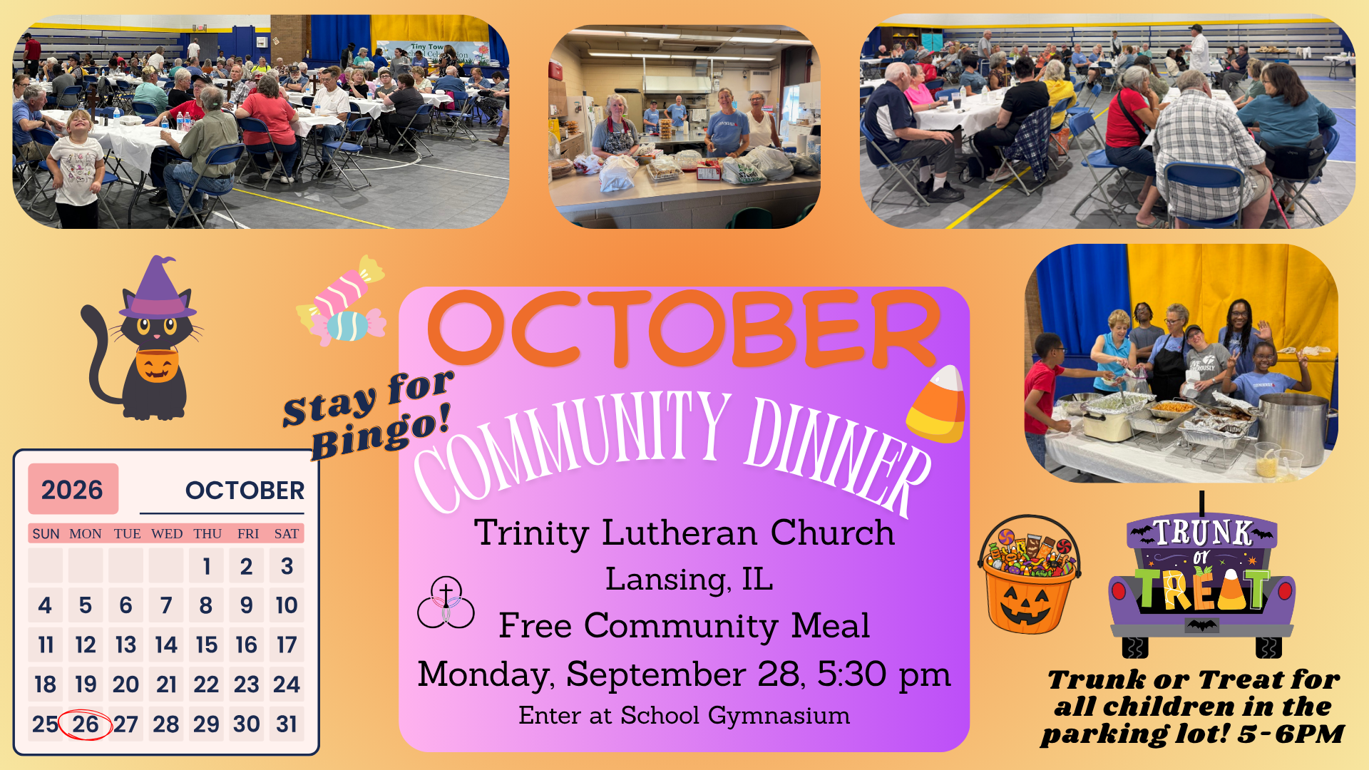 Free Dinner and Trunk or Treat Church Parking Lot
