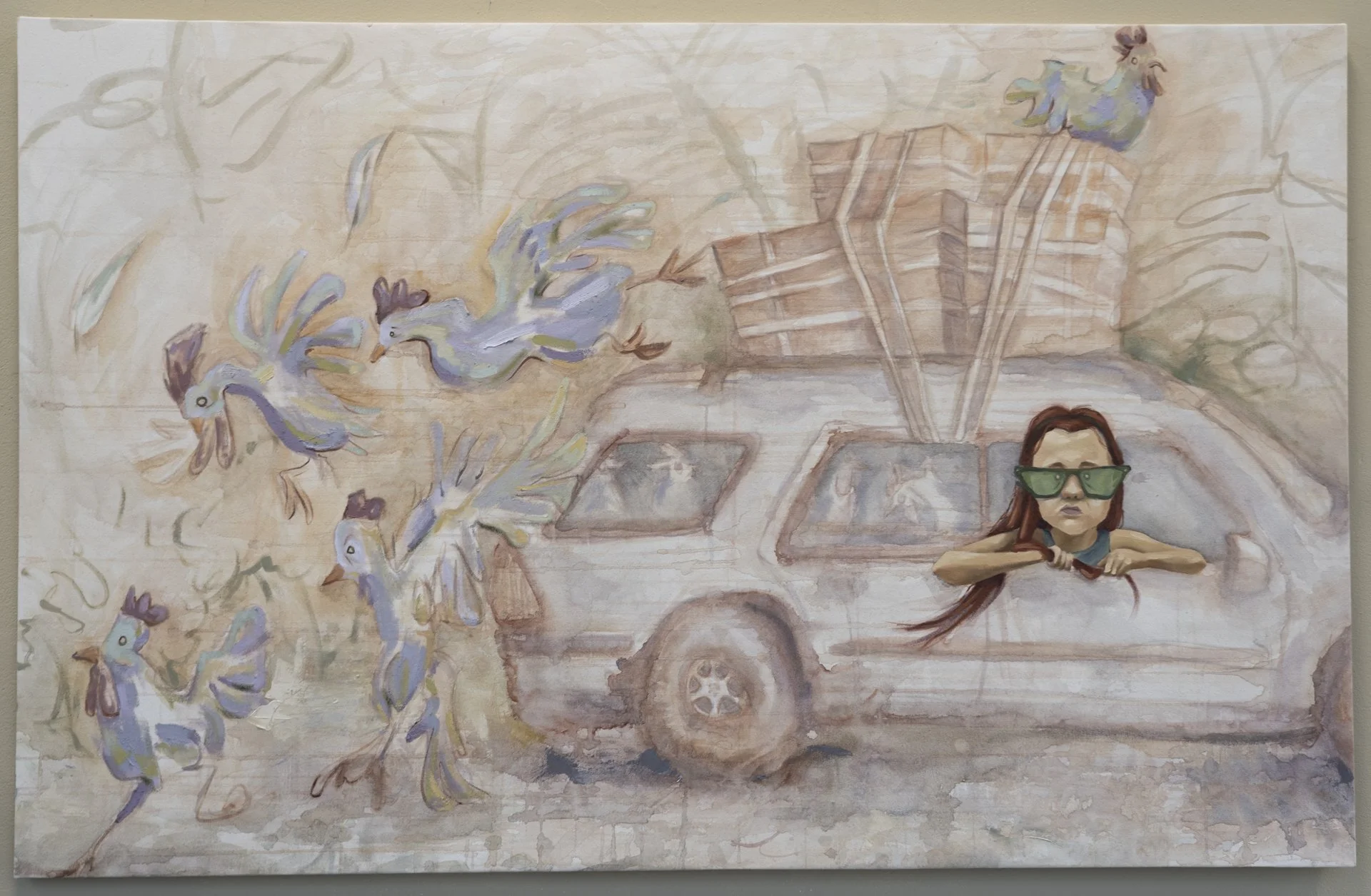 2024_Kuehnert_Tamsyn_Girl, Chickens, and Car.jpg