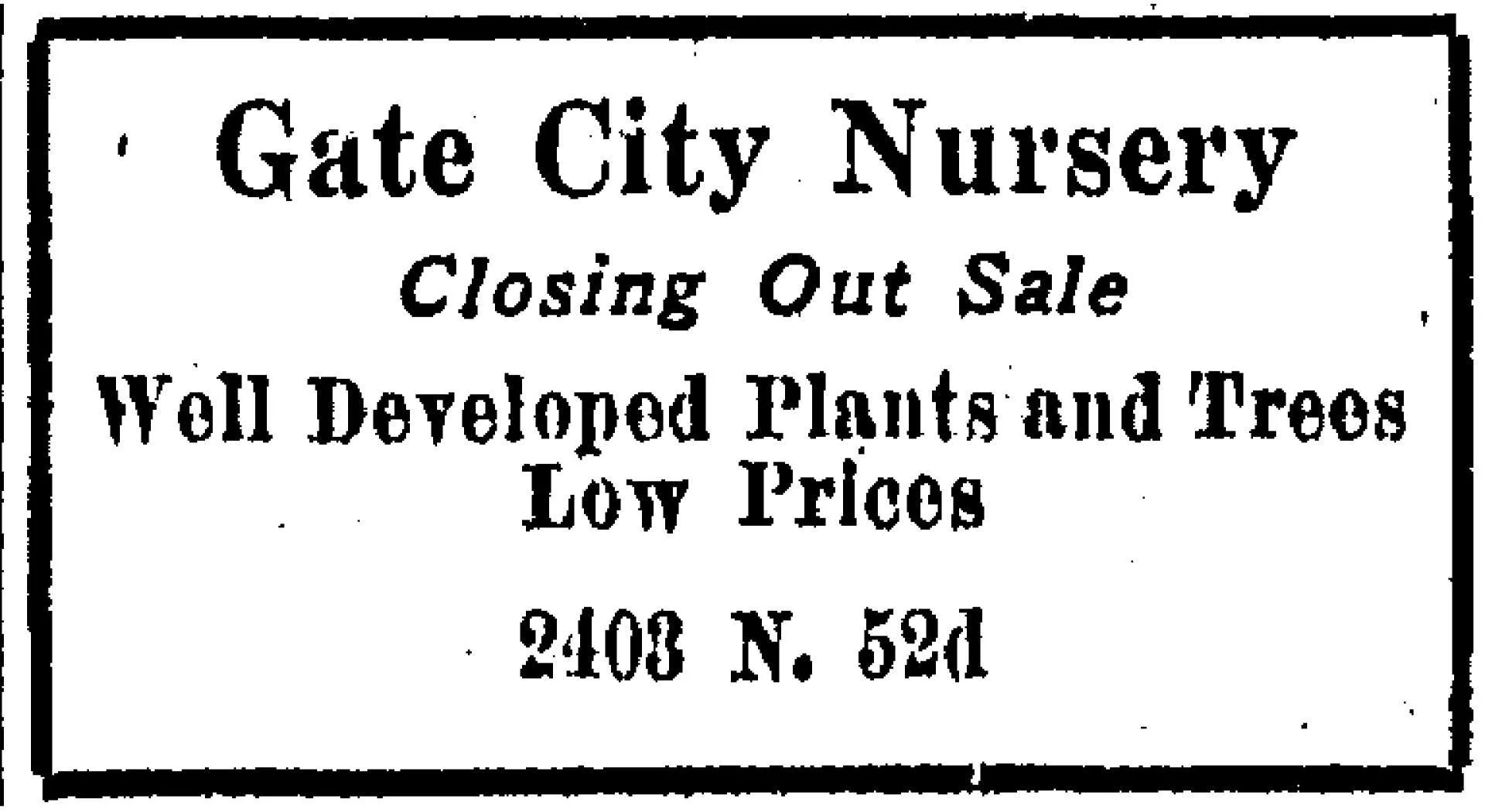 Story #58: Was This House Once Part of Gate City Nursery?