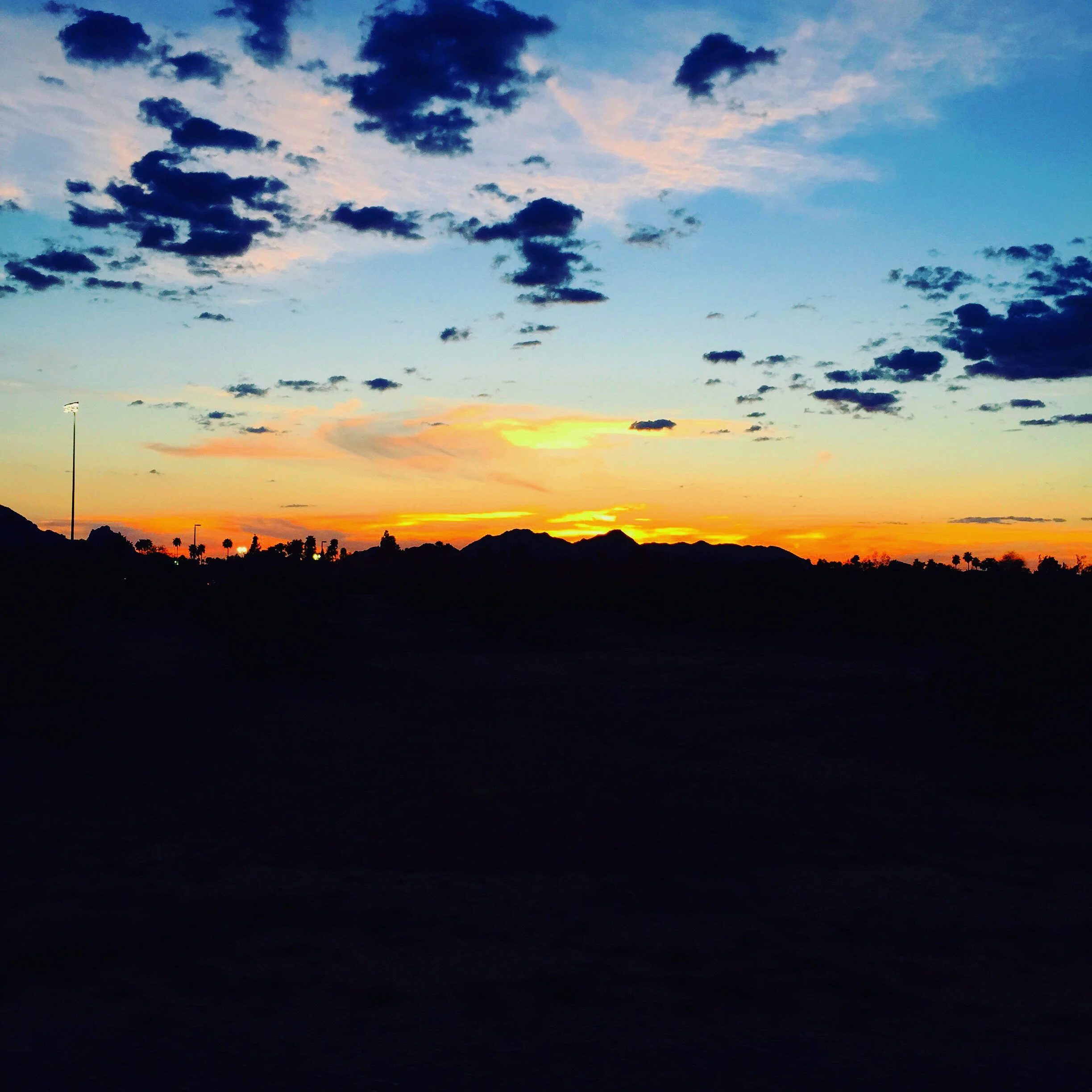 SCOTTSDALE, AZ - MARCH 14, 2015: The sun sets near Salt River Fields at Talking Stick.