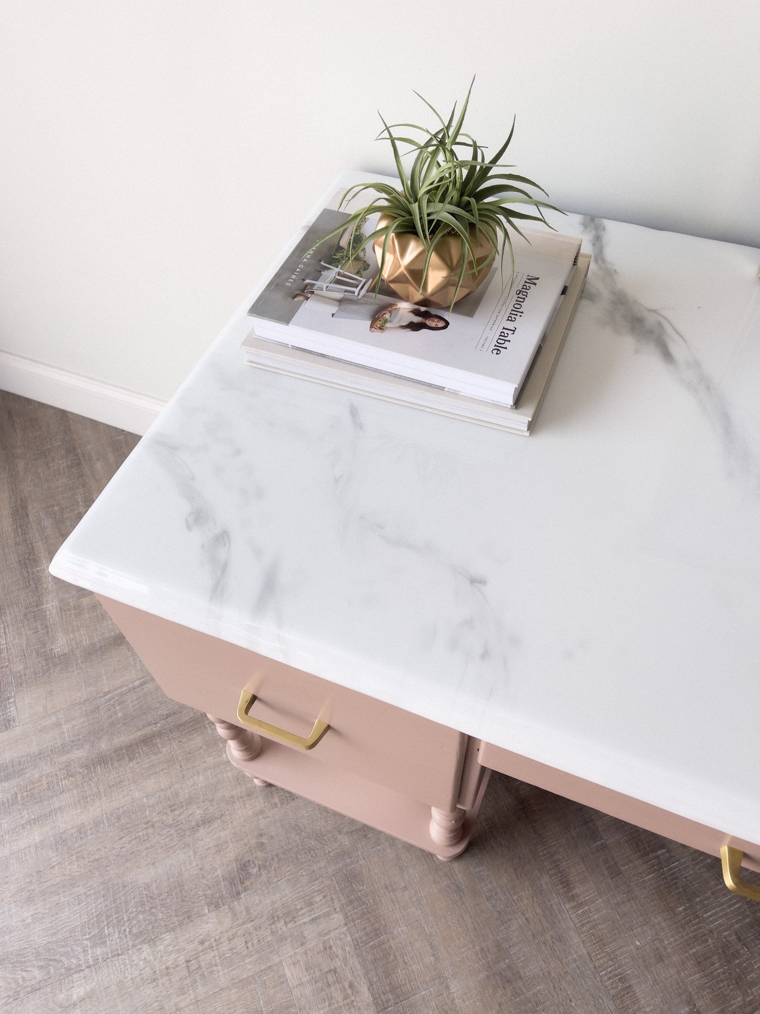 Using Epoxy to Create a Faux Marble Top: Glam Desk Makeover —  prettydistressed