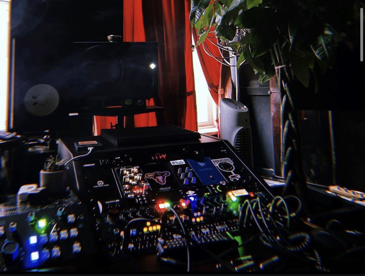 Outboard equipment and studio monitoring in the control room.