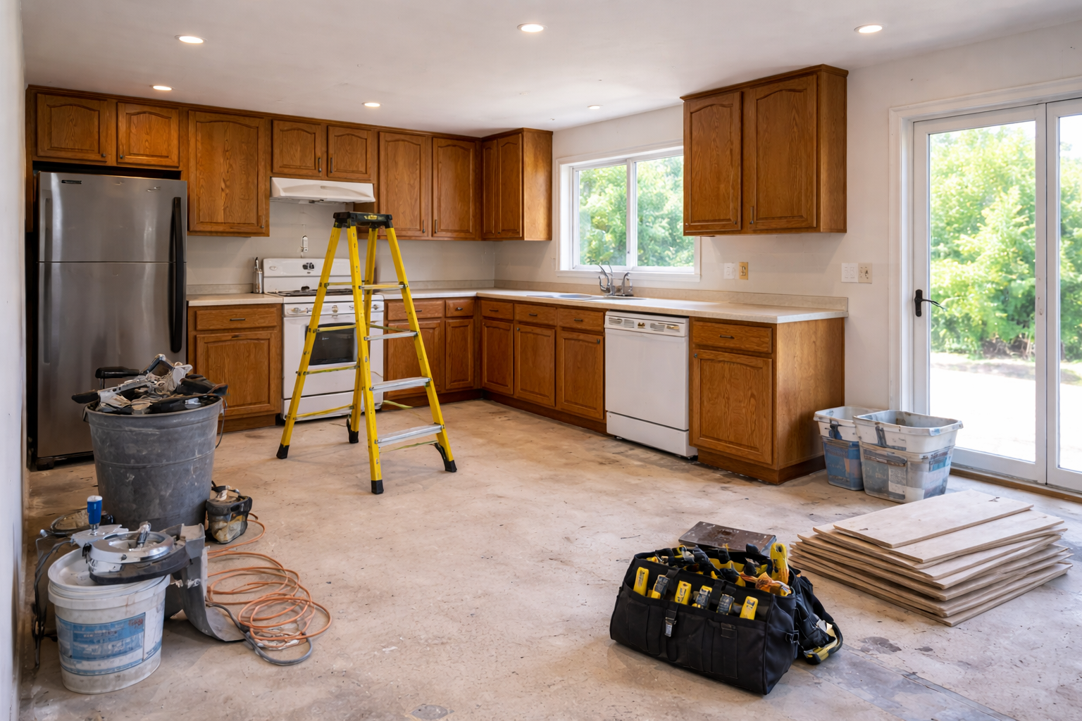 Kitchen renovation completed by FD Building Bathroom remodel renovation project Investment property renovation before and after Residential roofing renovation project