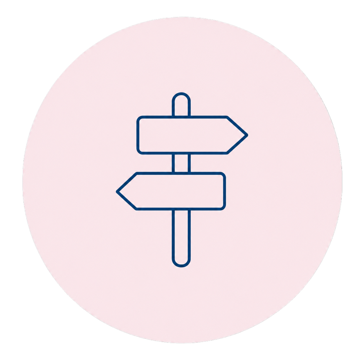 Signpost icon representing support to find the right referral