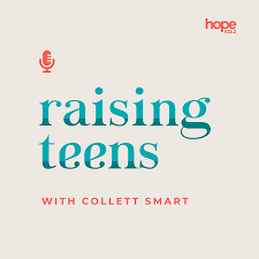 Raising Teens podcast with Collett Smart logo
