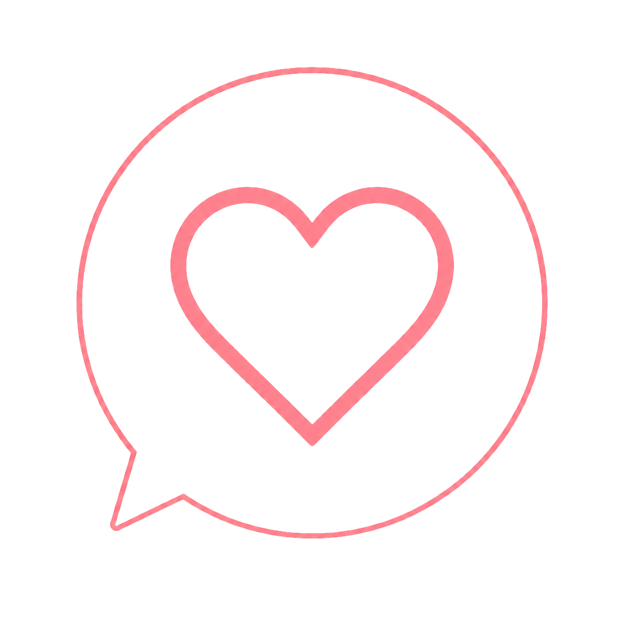 Speech bubble with heart icon representing counselling support for parents
