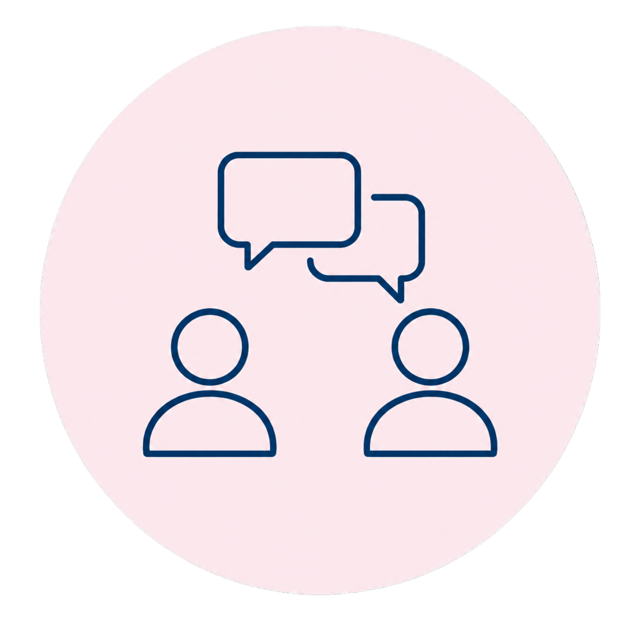 Conversation icon representing collaboration between psychologists, psychiatrists and parent counselling