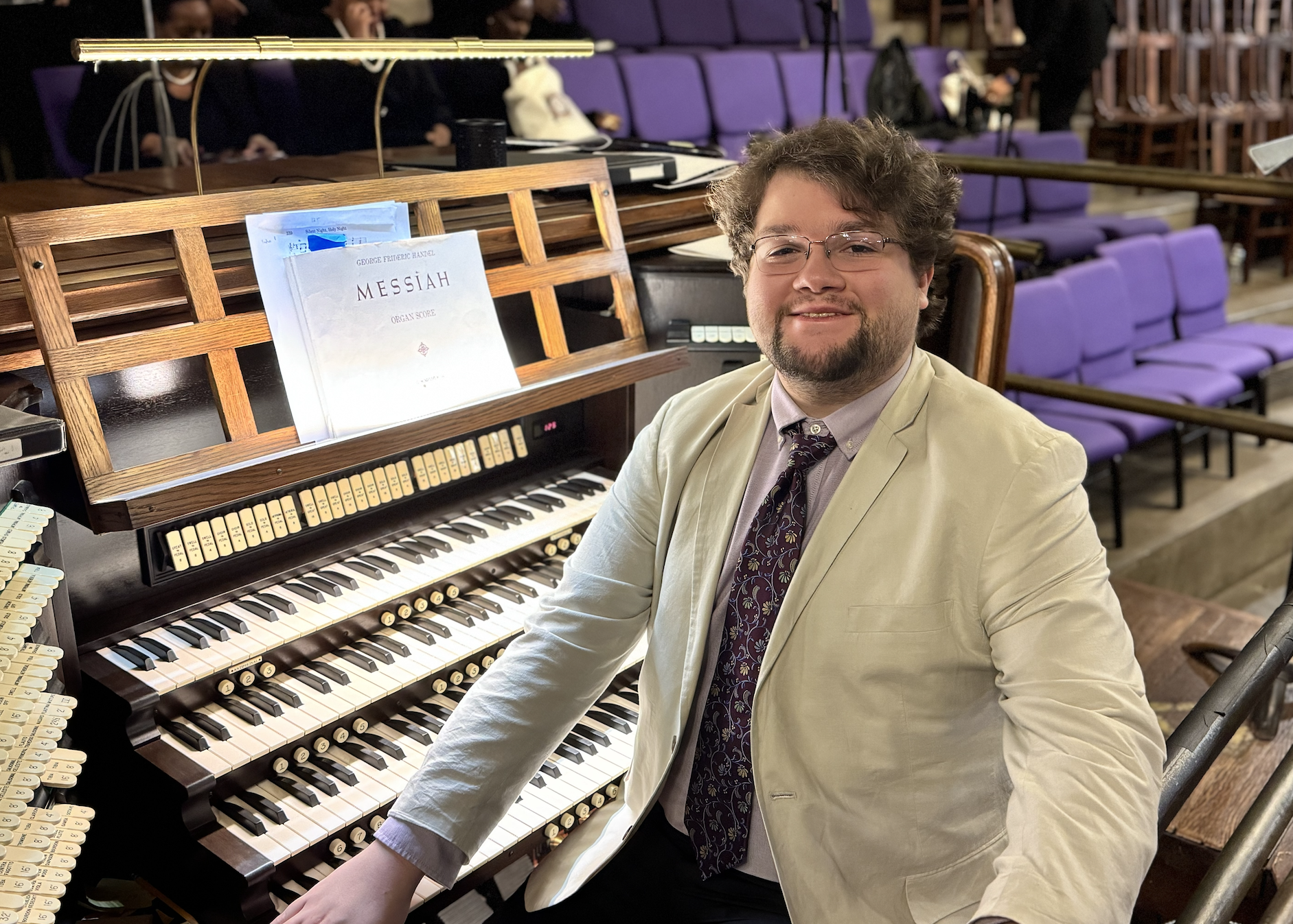At the Moller Organ of Tindley Temple in Philadelphia, PA where he gave an Organ Recital followed with the first section Handel's Messiah in December, 2025