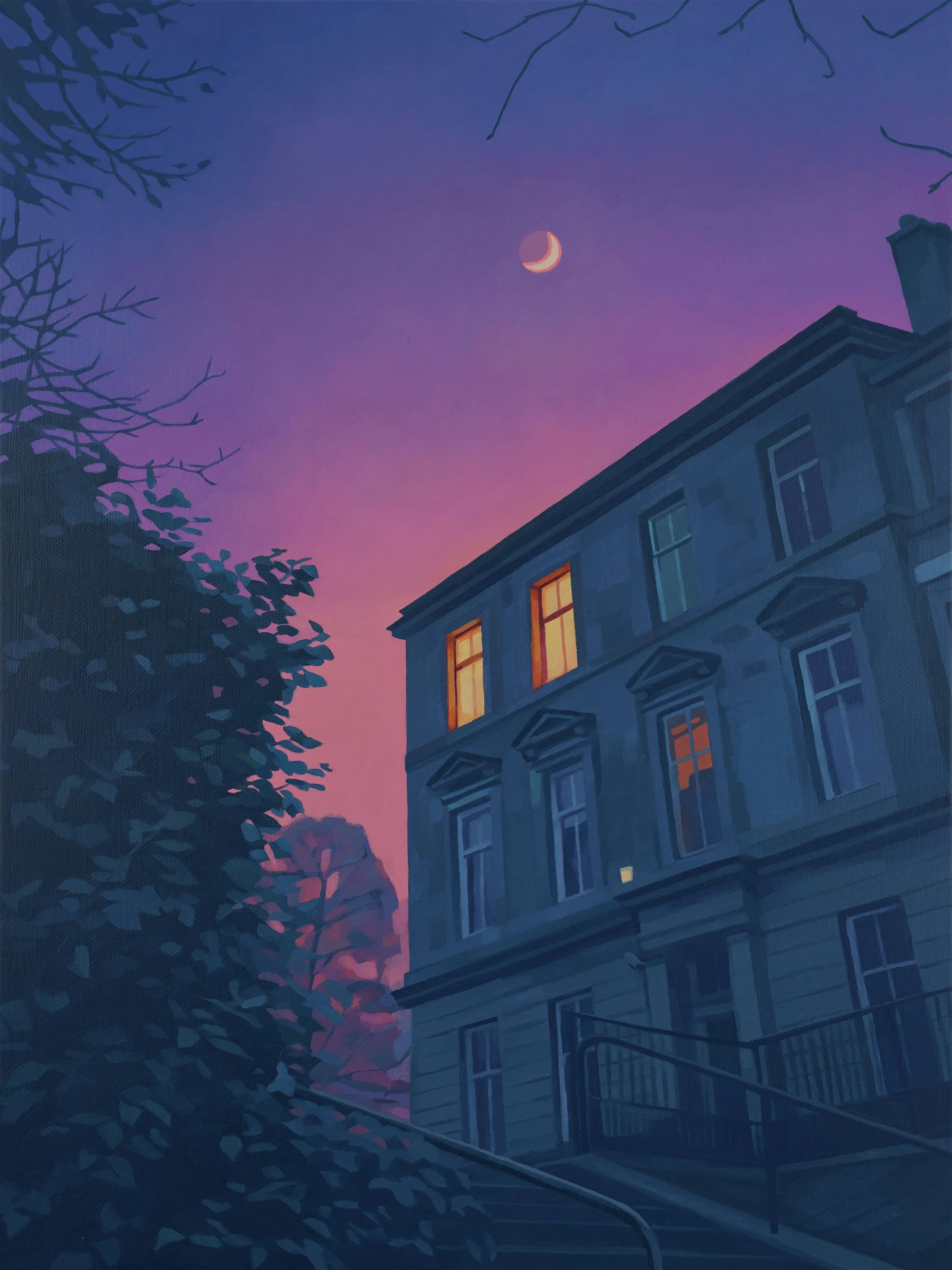 Crescent Moon,
Oil on Canvas, 35 x 45 cm (Sold)