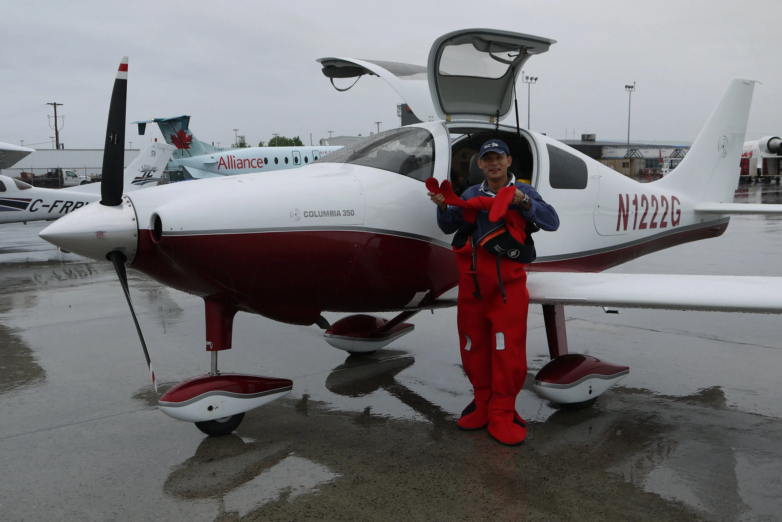 Goose Bay, Canada preparing to cross Atlantic Ocean. Delivery USA to Singapore.
