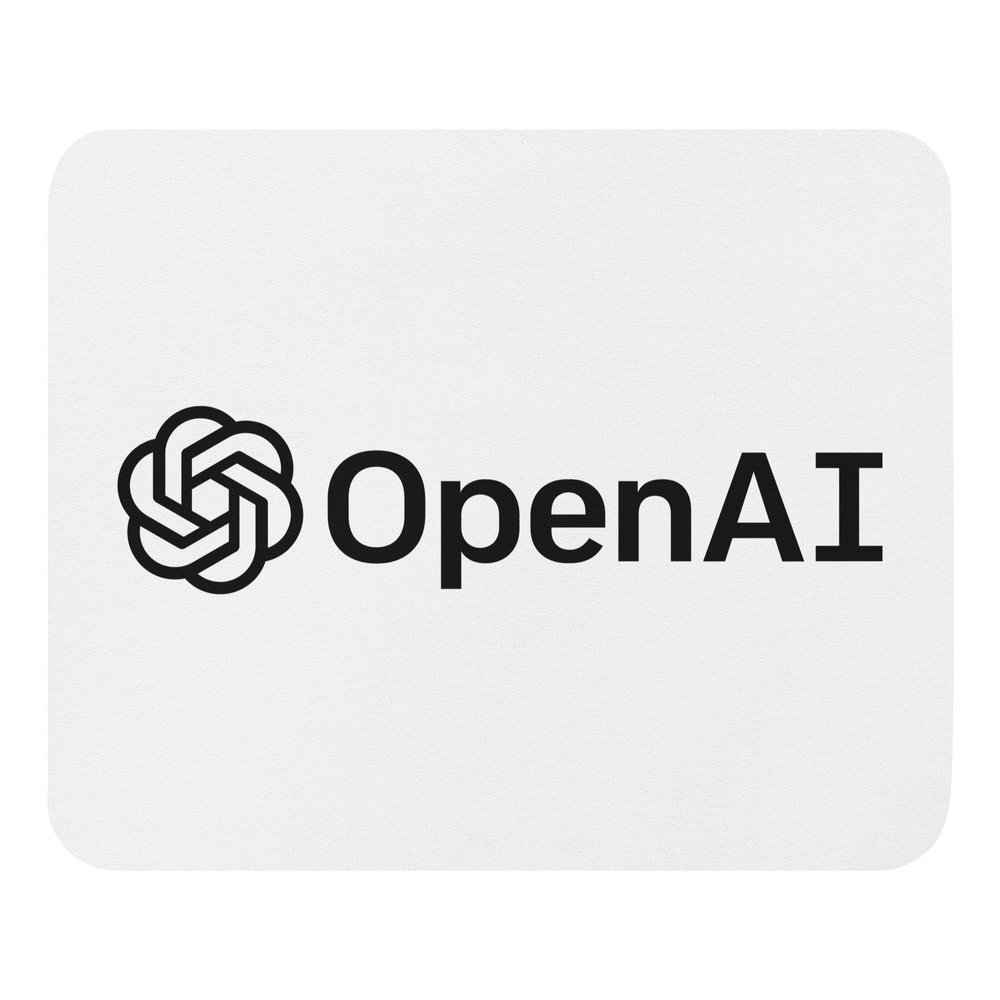 White OpenAI Logo Mouse Pad - AI Store