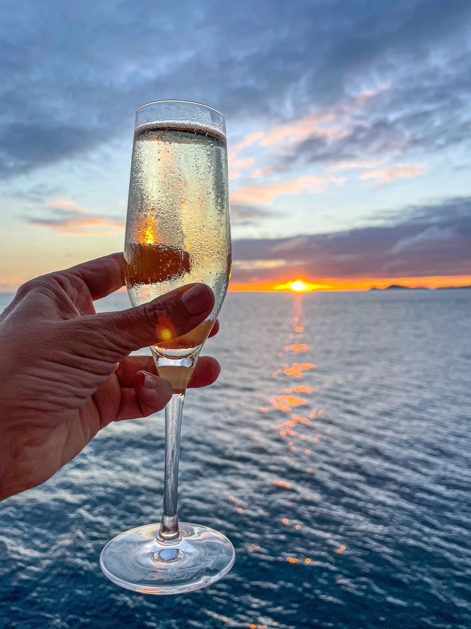 Champagne at sunset