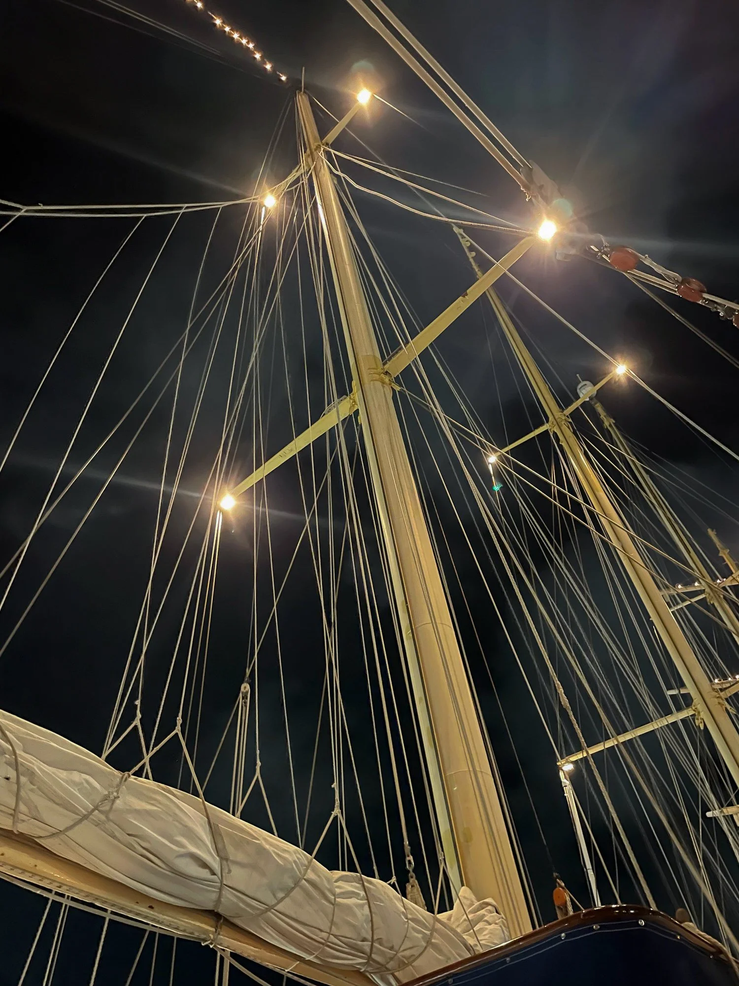 Before the sails went up at night