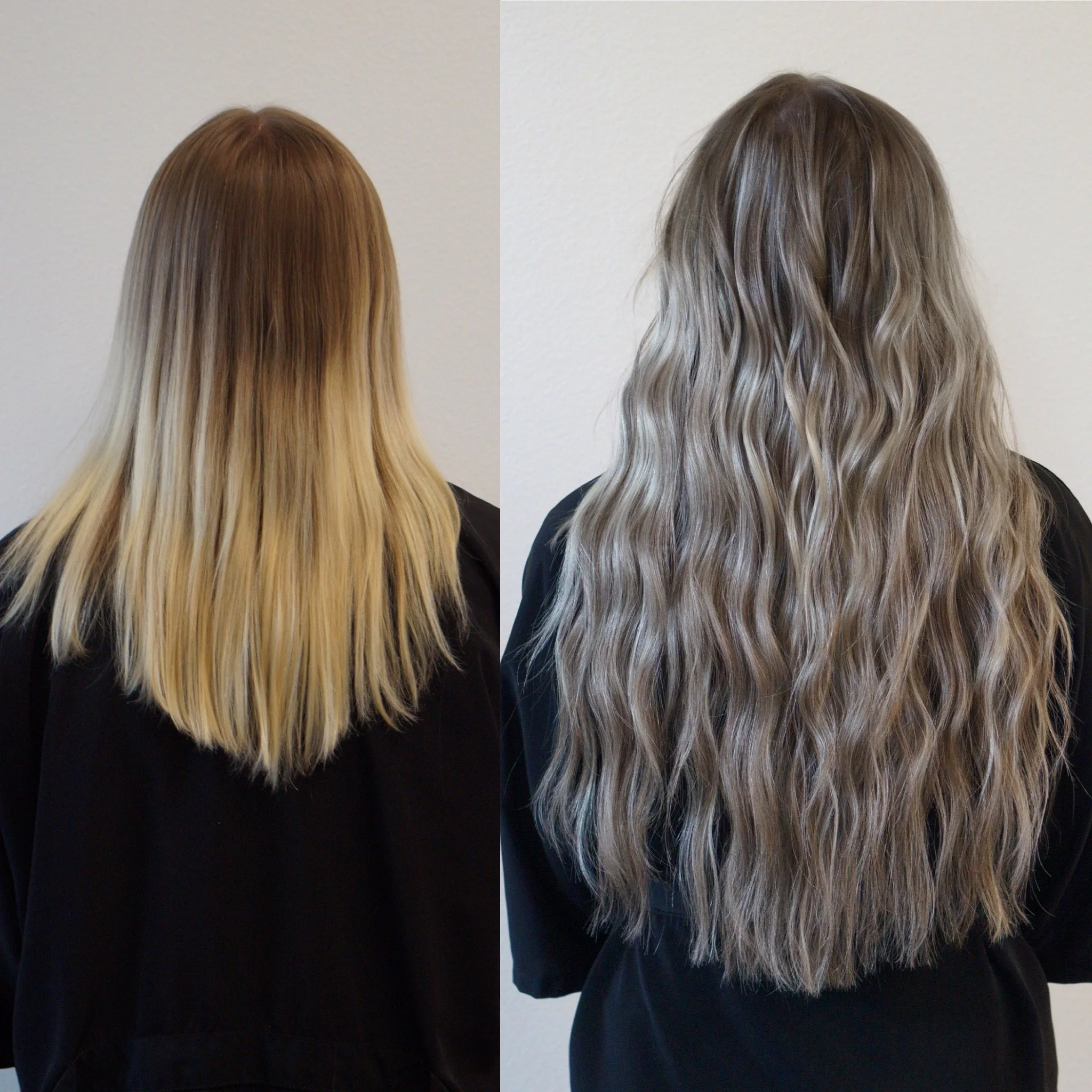 See the stunning before and after transformation with hair extensions at Elle Society Salon. Our expert stylists create voluminous, natural-looking extensions that blend seamlessly with your hair. Discover the perfect hair loss solution and achieve y