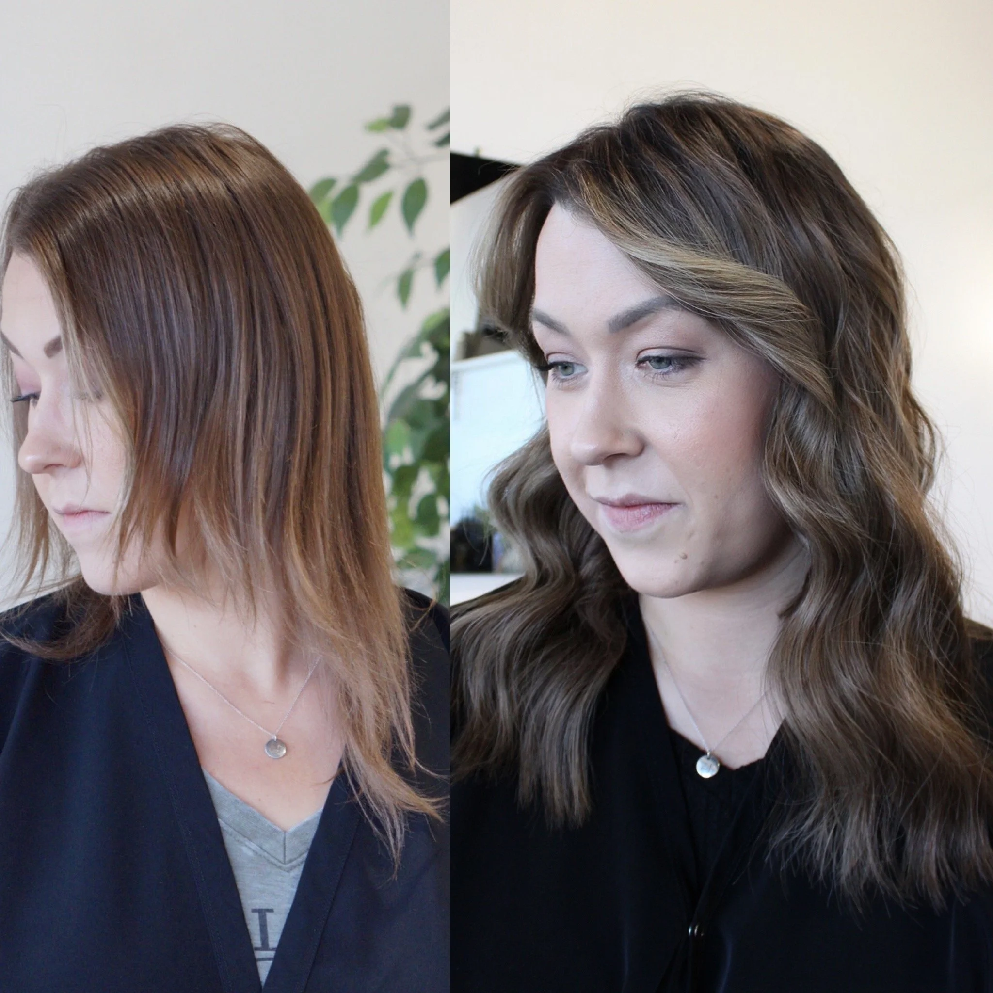 See the stunning before and after transformation with hair extensions at Elle Society Salon. Our expert stylists create voluminous, natural-looking extensions that blend seamlessly with your hair. Discover the perfect hair loss solution and achieve y