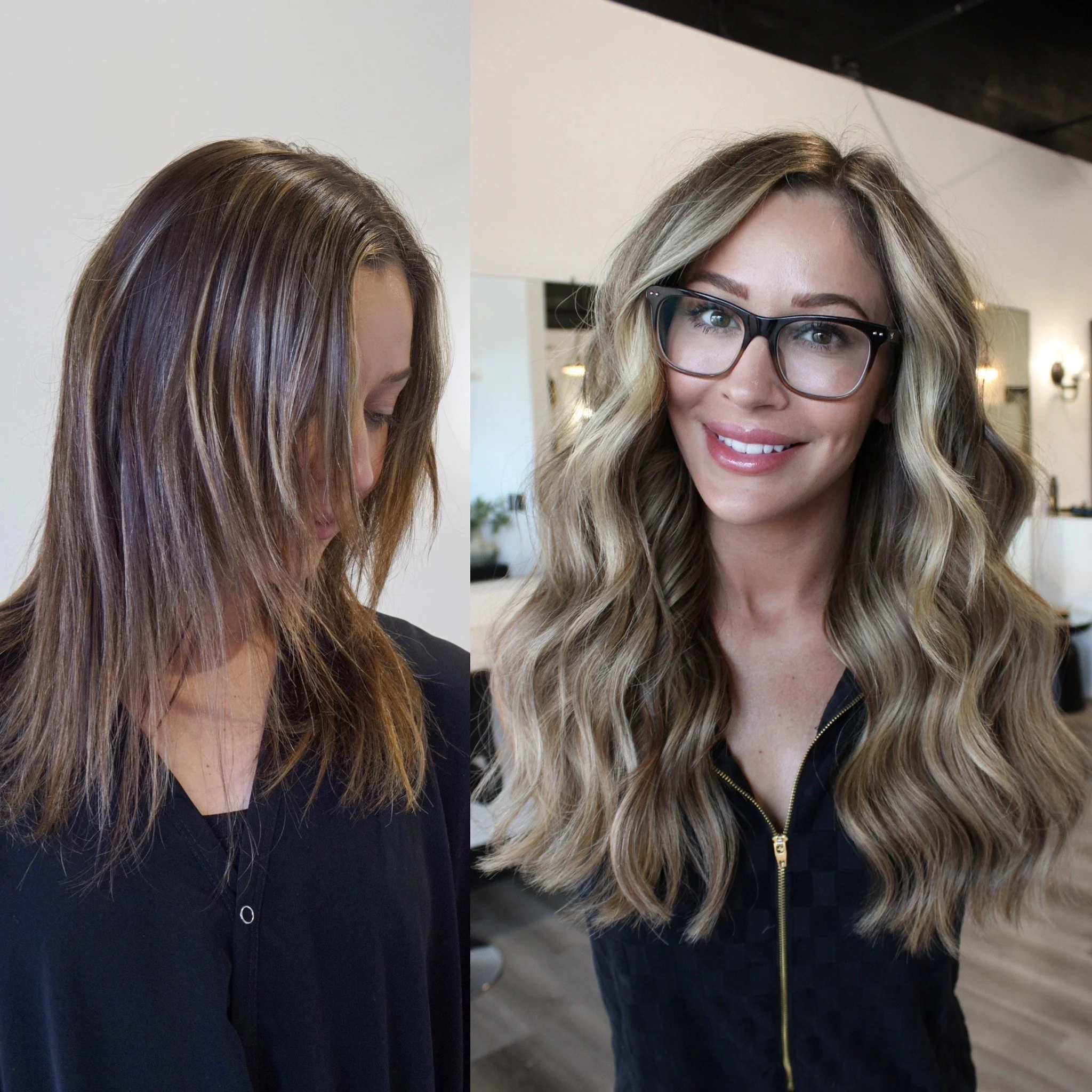 See the stunning before and after transformation with hair extensions at Elle Society Salon. Our expert stylists create voluminous, natural-looking extensions that blend seamlessly with your hair. Discover the perfect hair loss solution and achieve y
